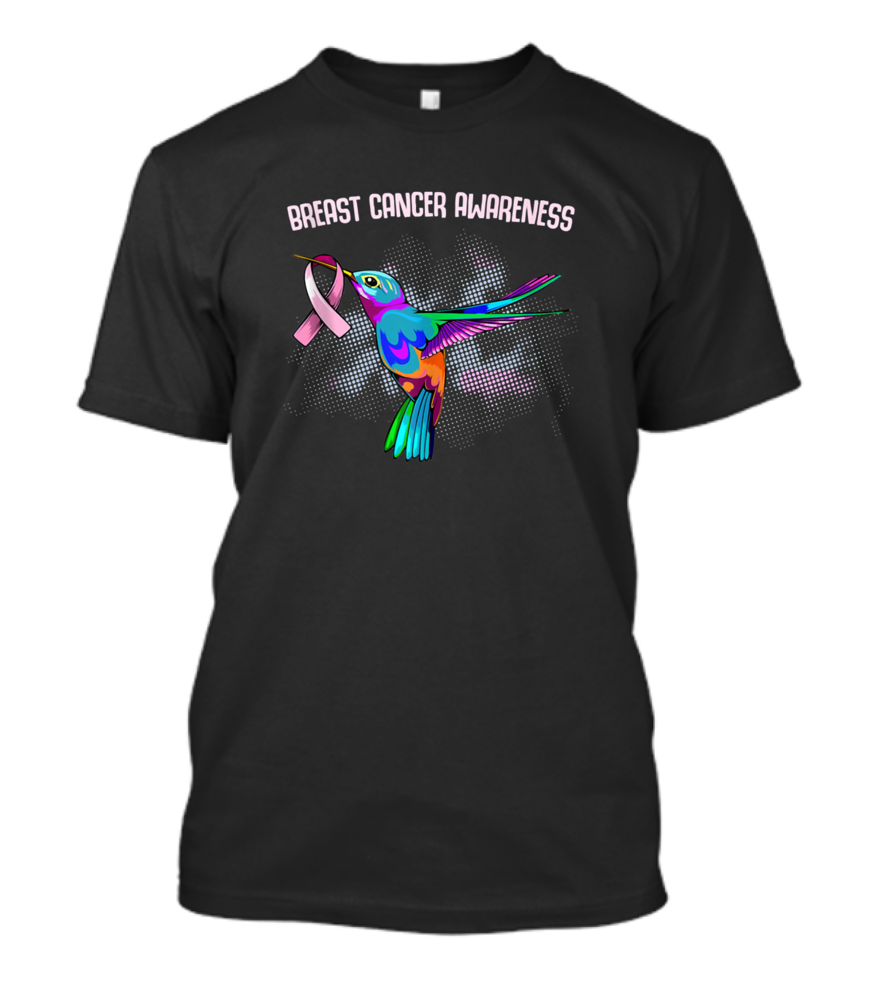 Hummingbird Breast Cancer Awareness Pink Ribbon Empathy T-Shirt