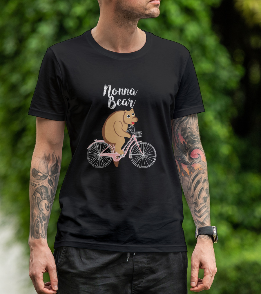 Nonna Bear On A Bicycle For Cyclin T-Shirt
