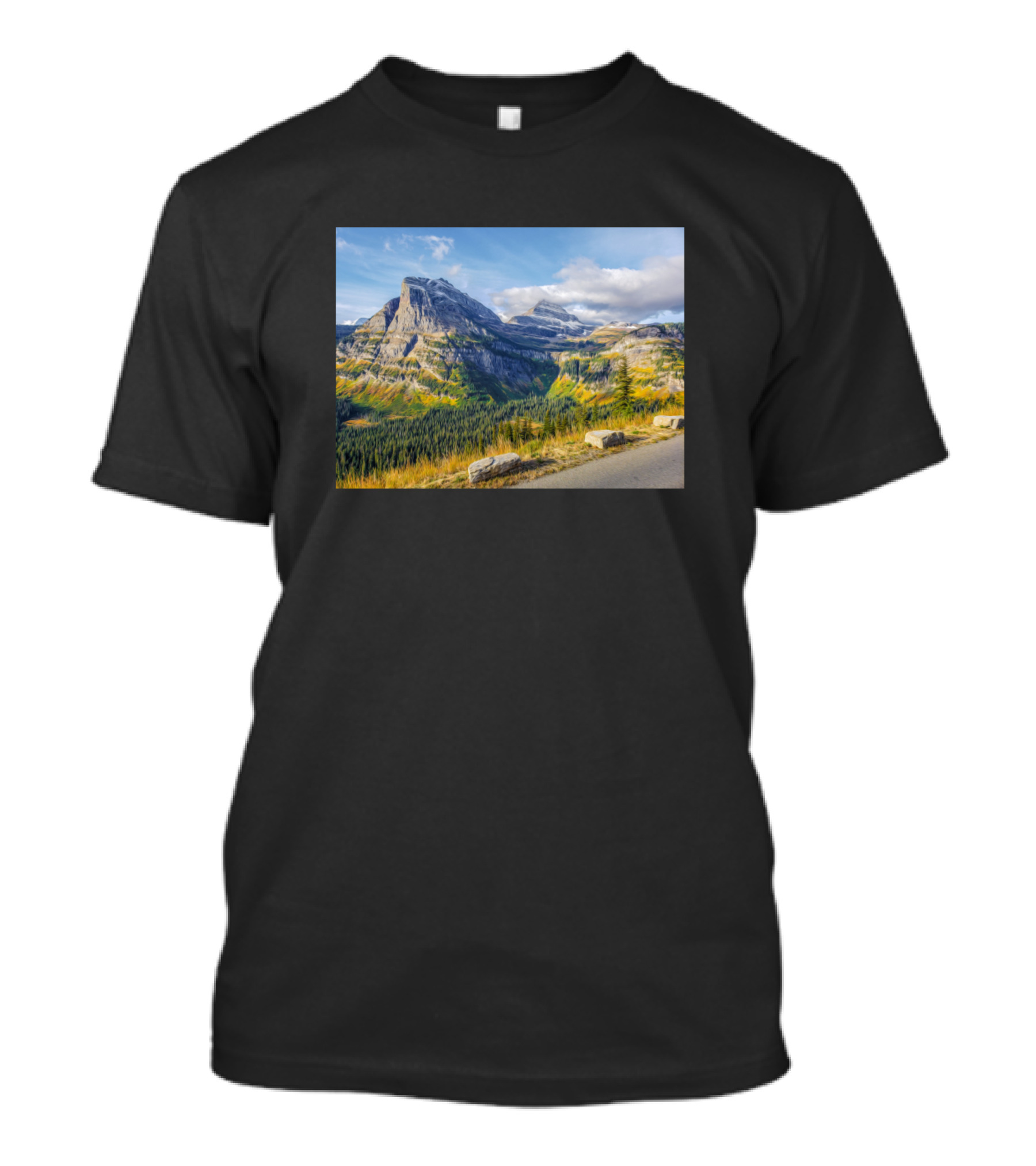 Mountains Road Travel Landscape Outdoors Wild Scenic View T-Shirt