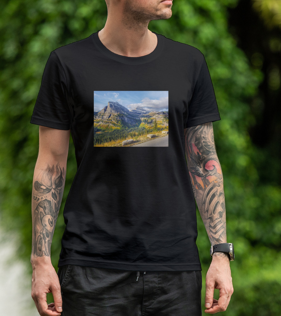 Mountains Road Travel Landscape Outdoors Wild Scenic View T-Shirt