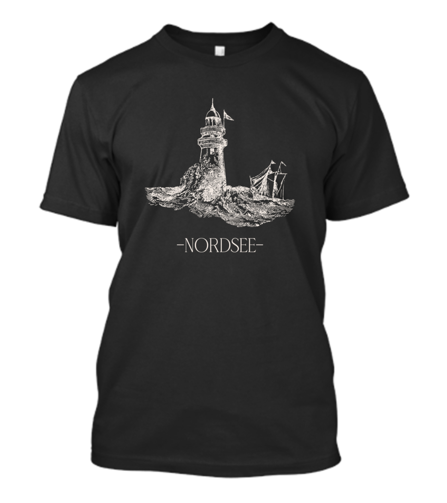 Nordsee Lighthouse And Ship North Sea Fan Beach Vacation Homeland T-Shirt