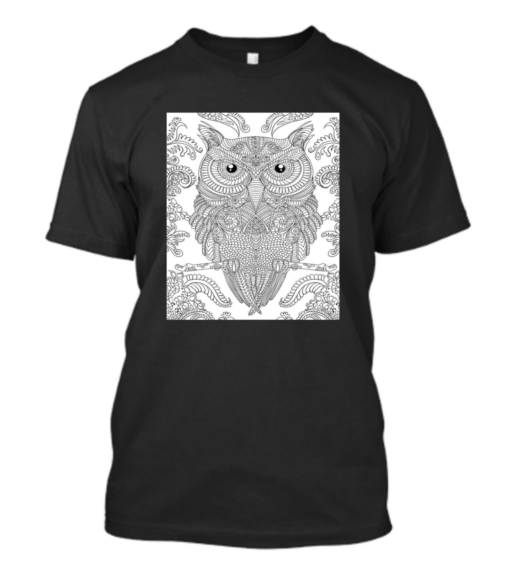 Free Owl Detailed Owl Drawing With Intricate T-Shirt