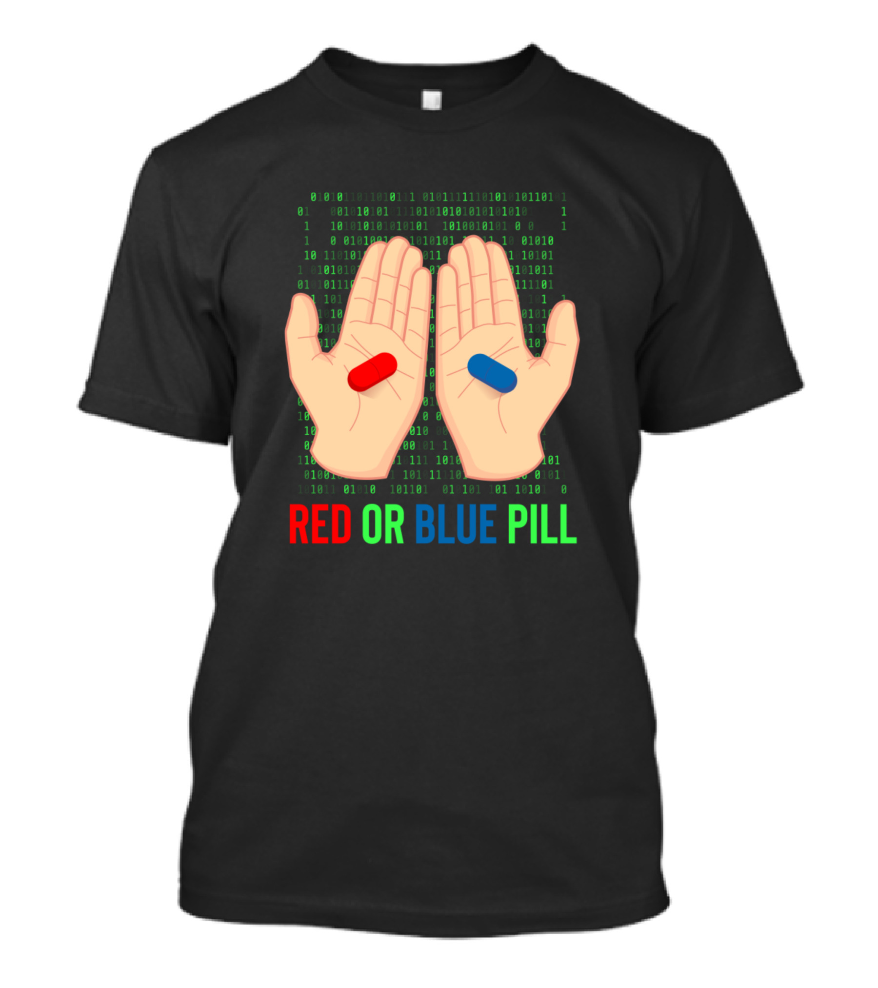 Red Or Blue Pill Matrix Choice Binary Code T-Shirt
