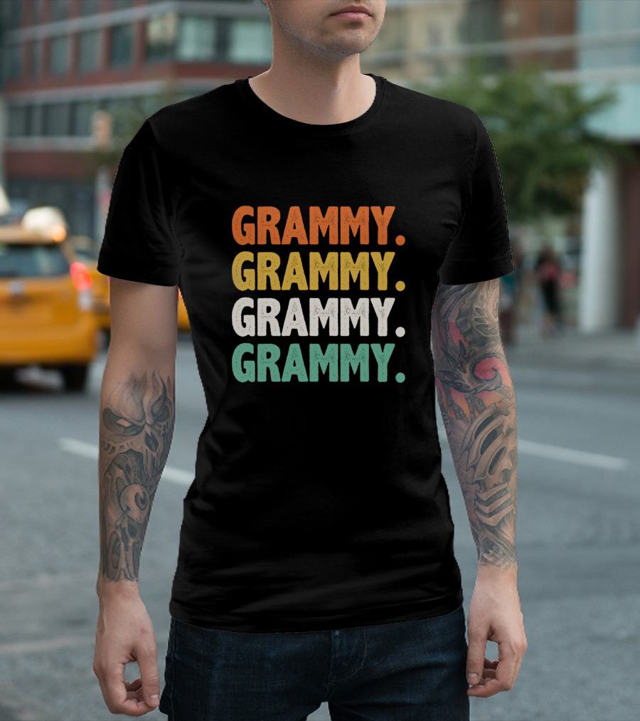 GRAMMY GRAMMY GRAMMY GRAMMY Retro Multicolor T-Shirt
