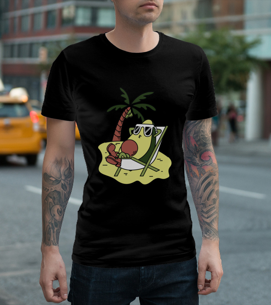 The Avokados Beach Relaxation with Sunglasses and Palm Tree T-Shirt