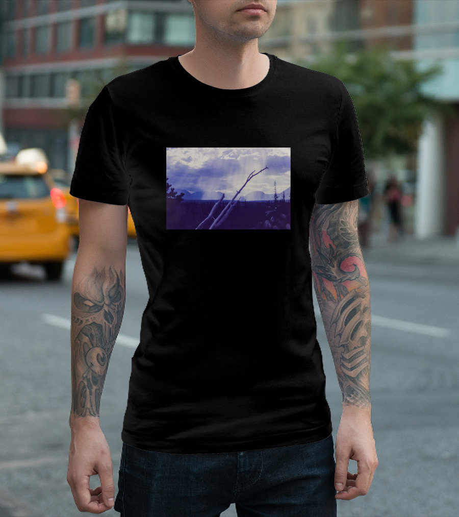 Vintage Mountain Photo Majestic Purple Sunset Vista T-Shirt
