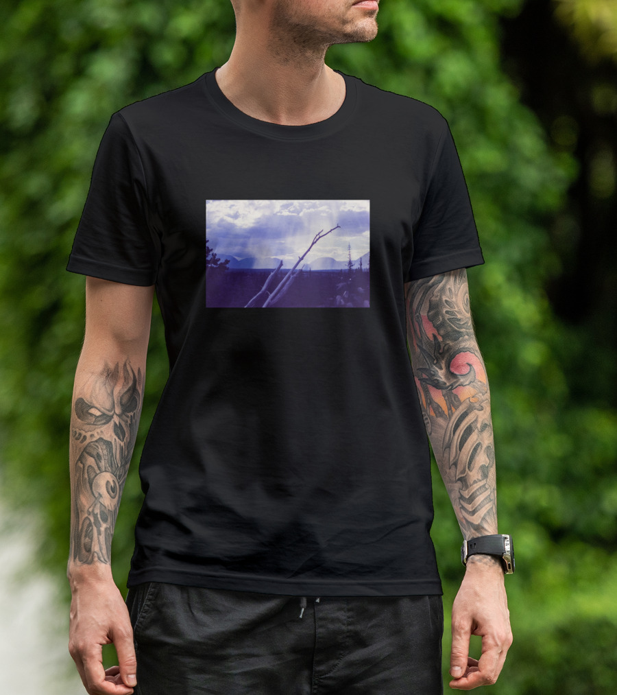 Vintage Mountain Photo Majestic Purple Sunset Vista T-Shirt
