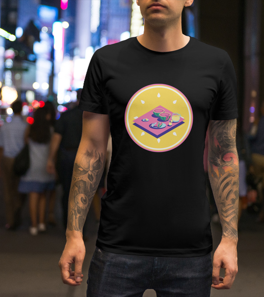 Watermelon Picnic Isometric Lemon Slice Summer Refreshment T-Shirt