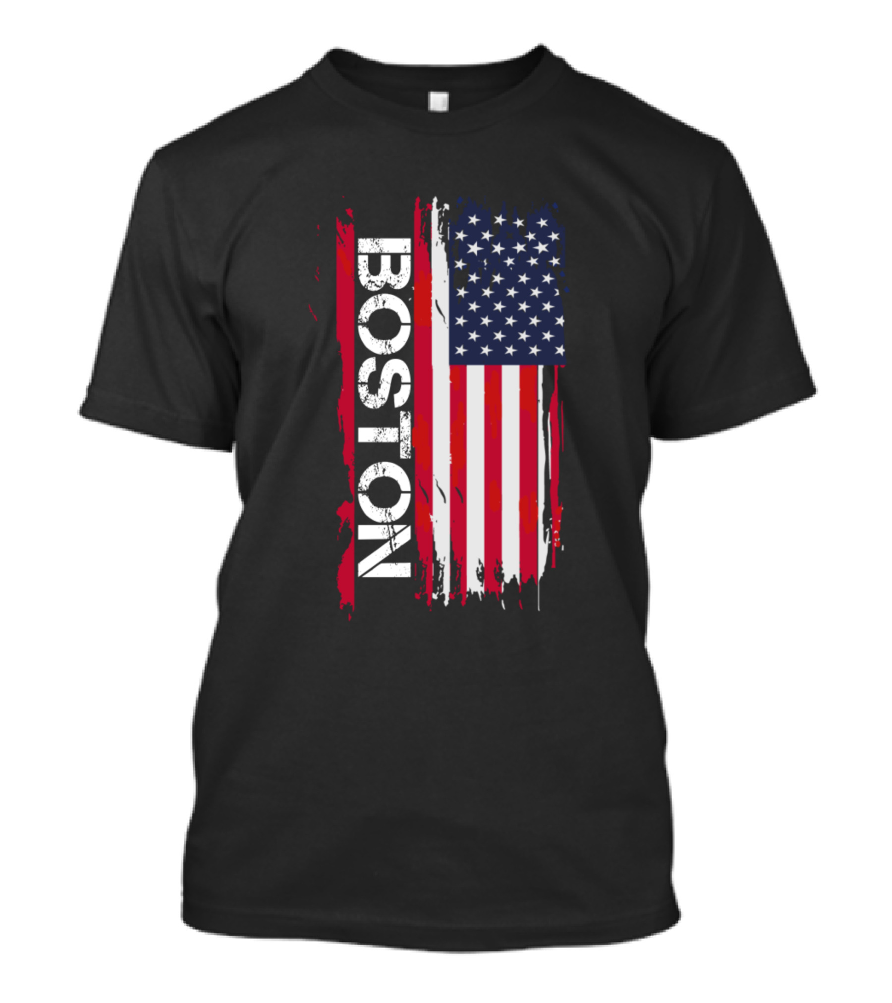 Boston American Flag Brushstroke T-Shirt