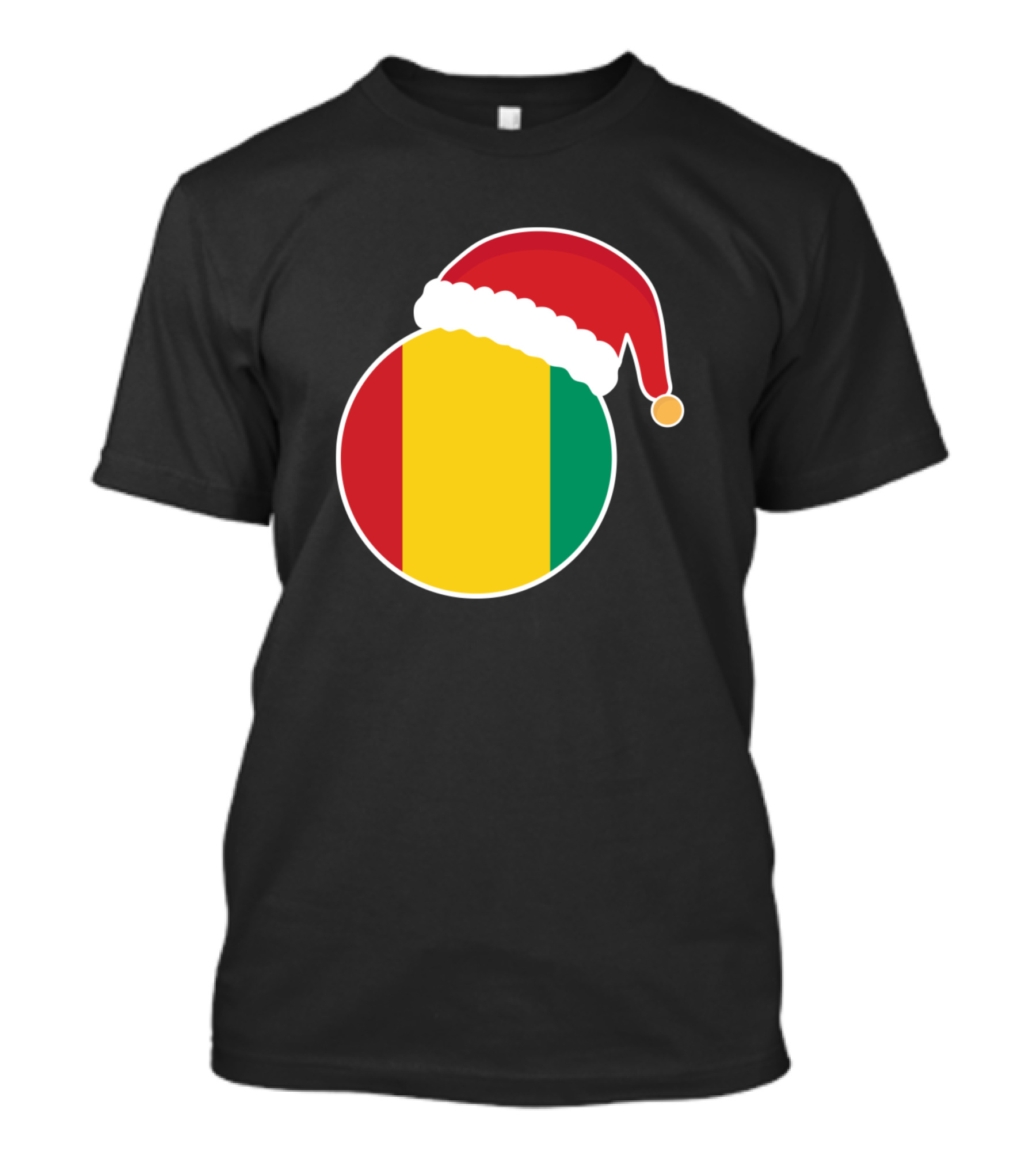 Christmas Guinea Flag Santa Claus Hat T-Shirt