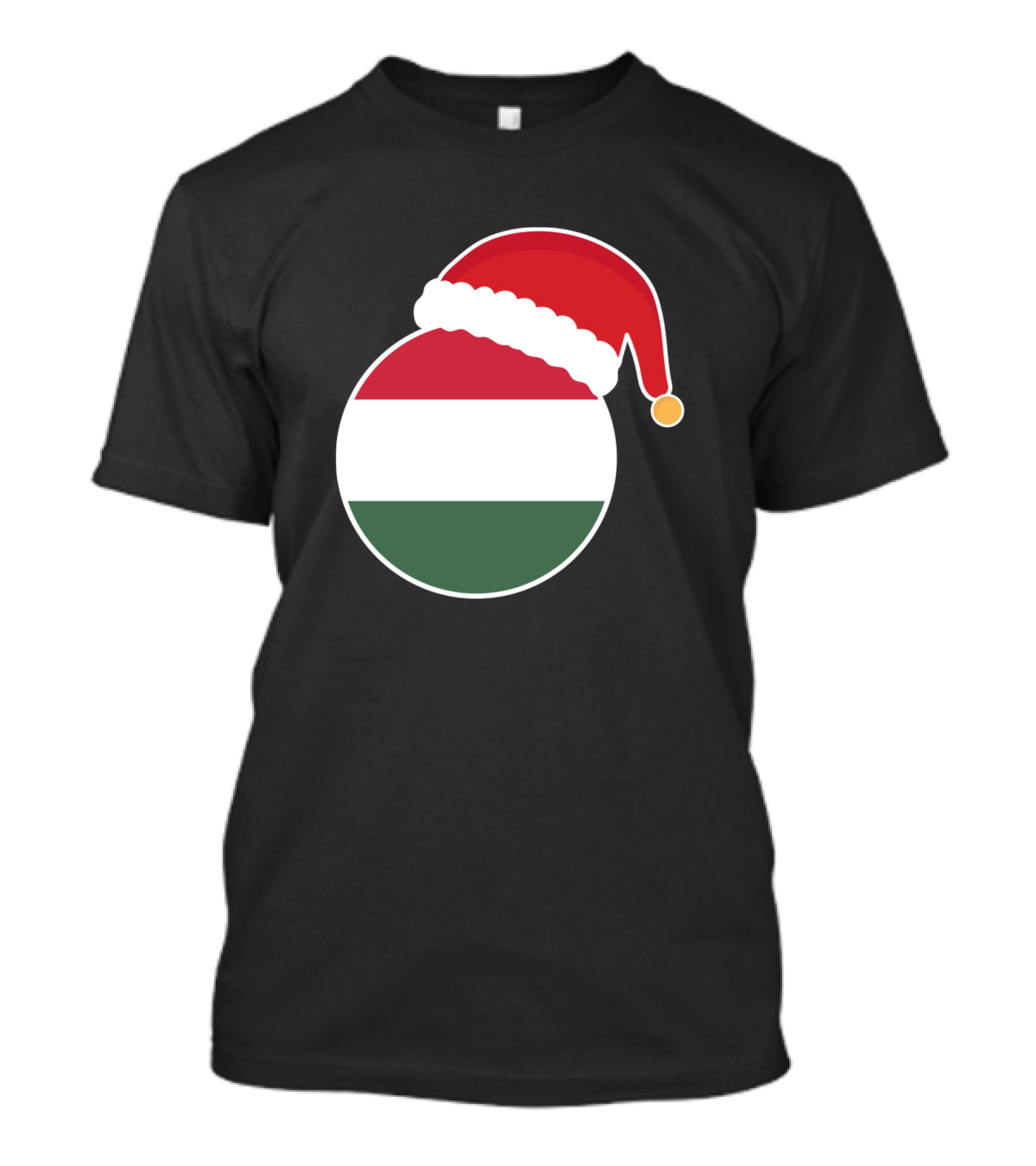 Christmas Hungary Flag Santa Hat T-Shirt