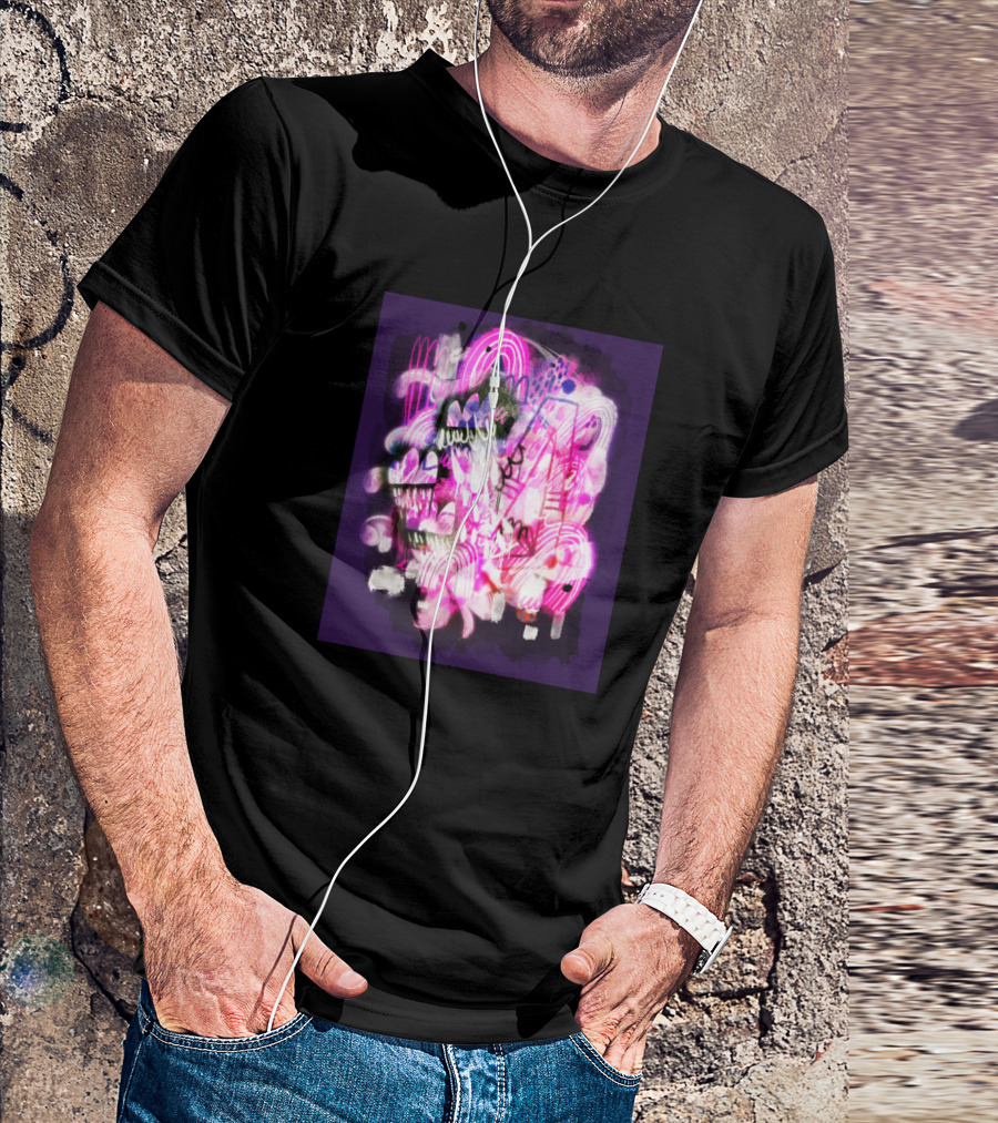 Crazy Bows Neon Vortex Abstract 24 Pink Purple Fusion T-Shirt