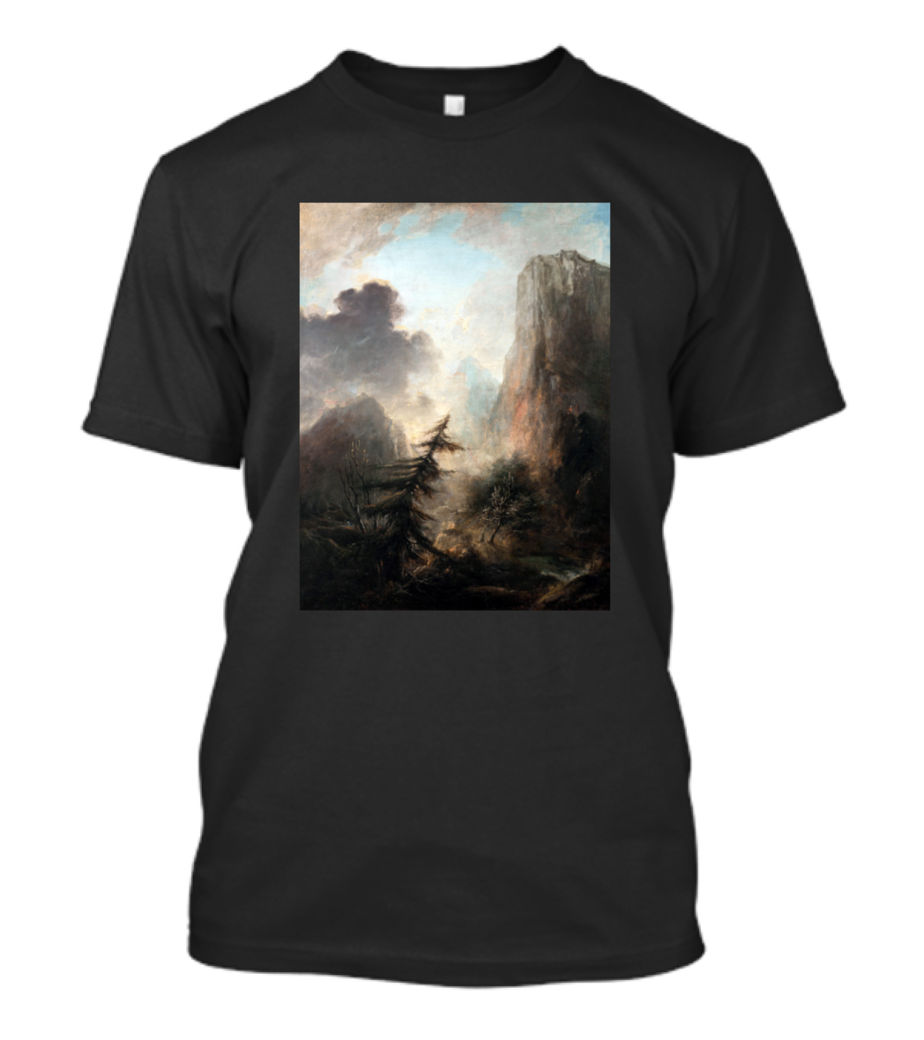 Elias Martin Romantic Landscape Misty Mountains And Spruce T-Shirt