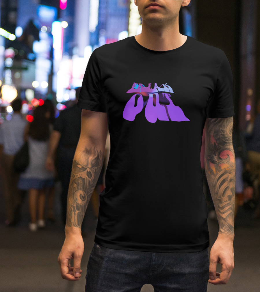 Freak Out Multicolor Abstract Text T-Shirt