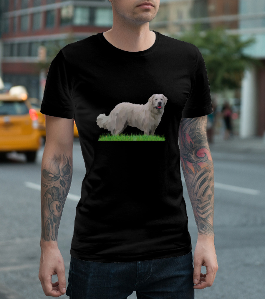 Great Pyrenees Dog on Grass T-Shirt