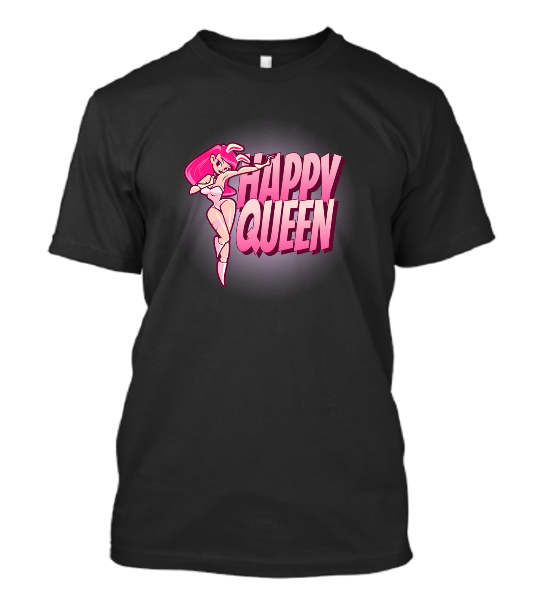 Happy Queen Bunny Pink Cartoon Character T-Shirt