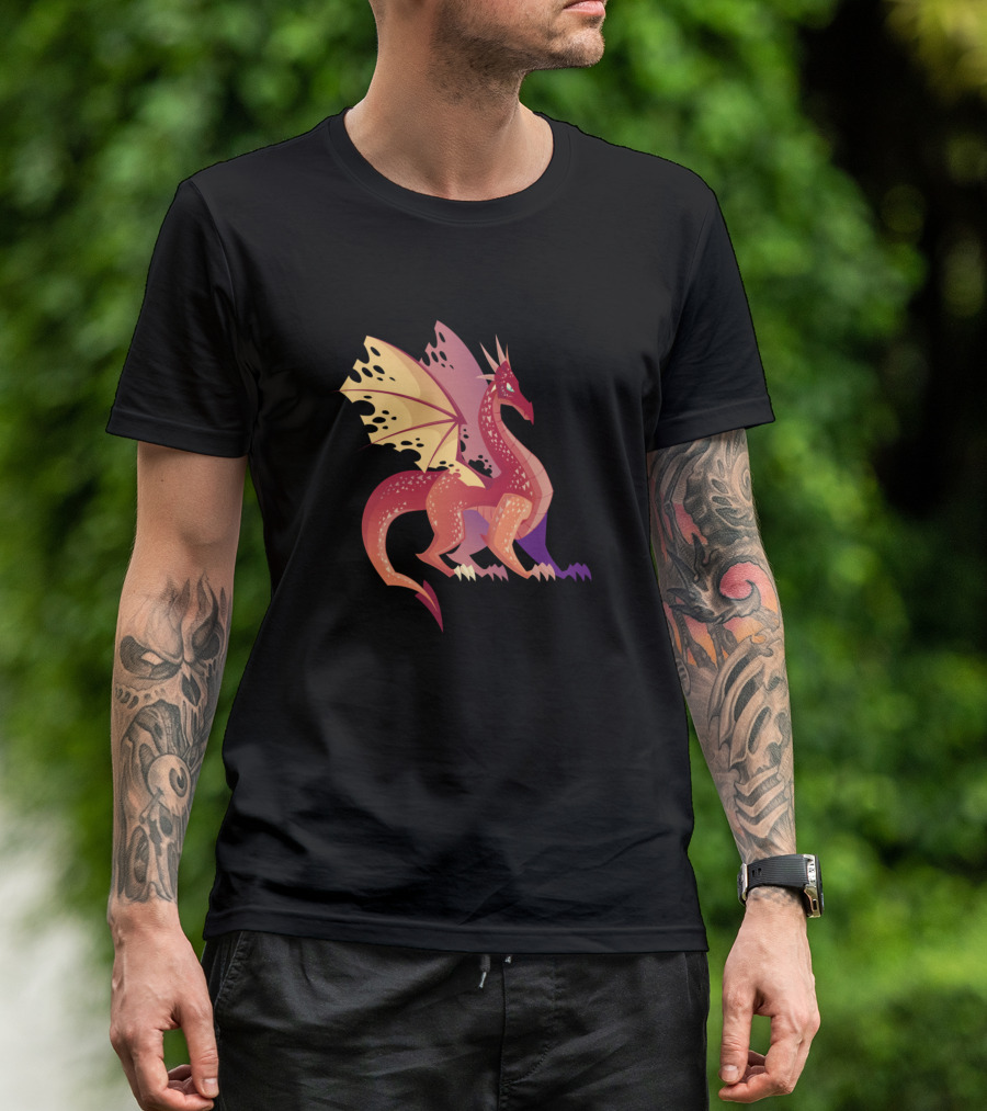 Legend Standing Dragon Crimson Winged Mythical Creature T-Shirt