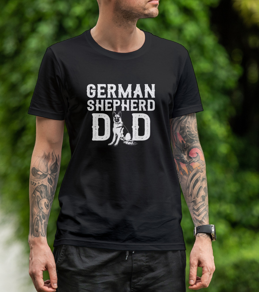 German Shepherd Dad Mens Funny Dog Dad T-Shirt