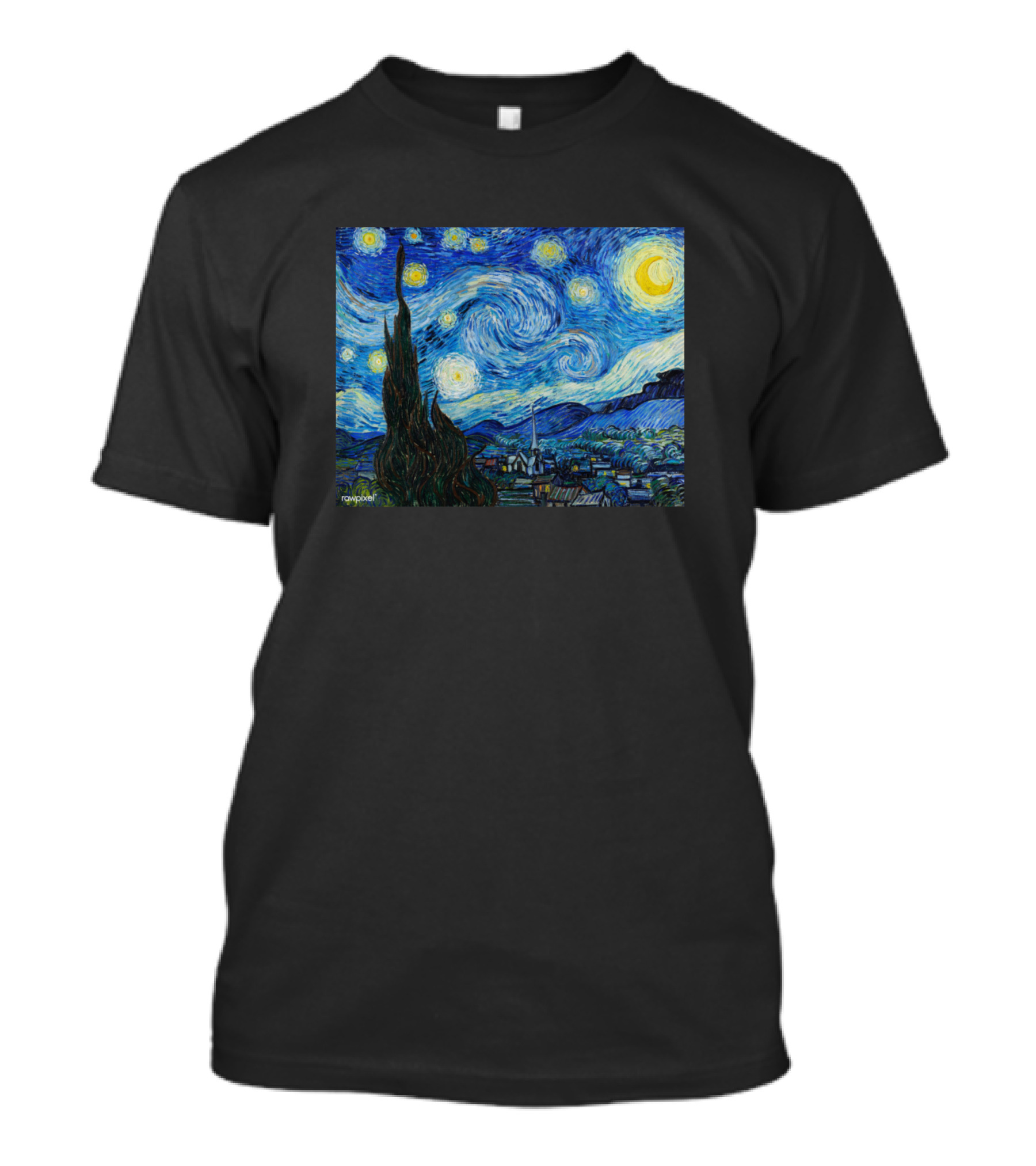 Moana Lisa Starry Night Van Gogh Fusion T-Shirt