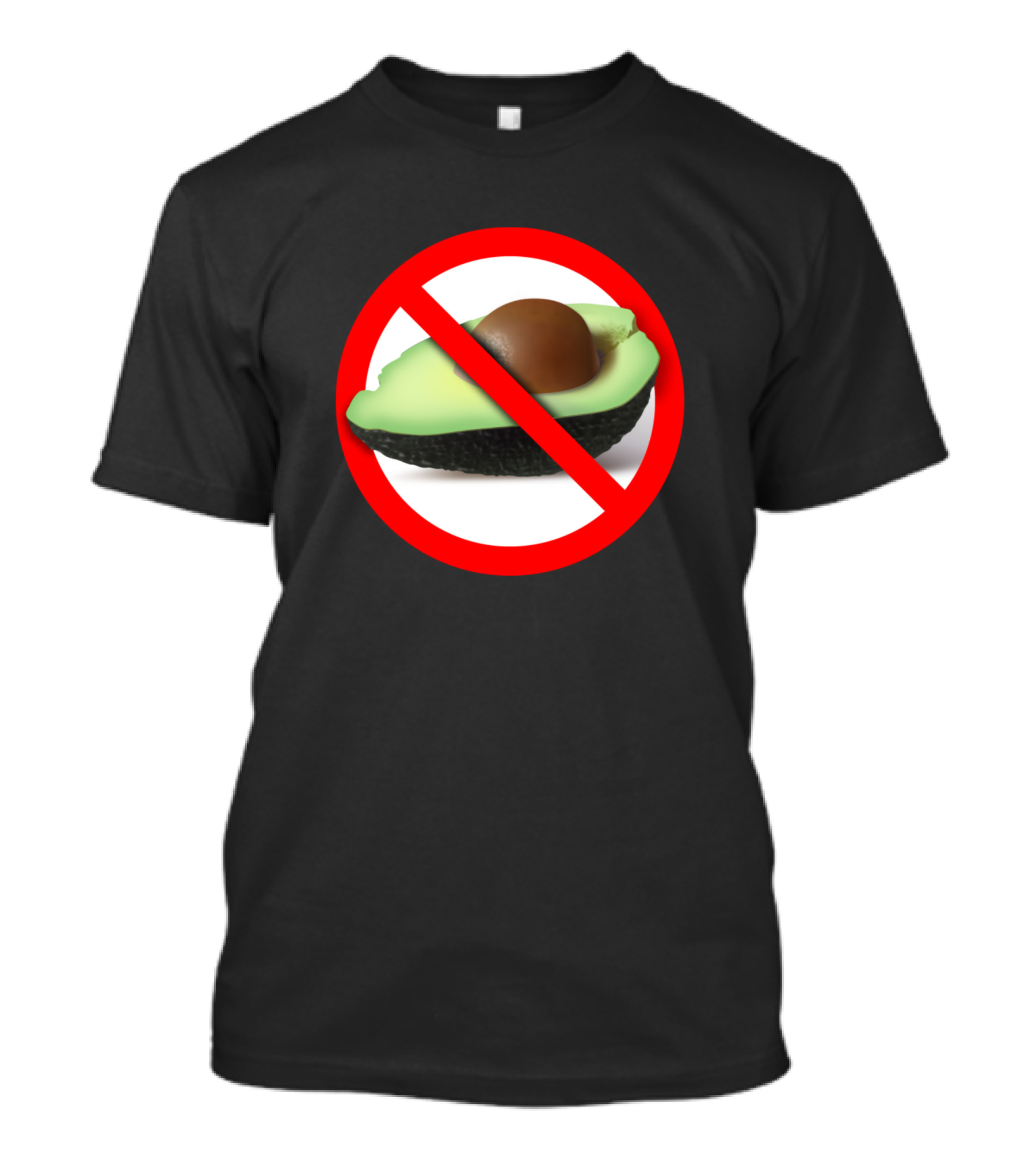 No Avocado Symbol Crossed Out Red Circle T-Shirt