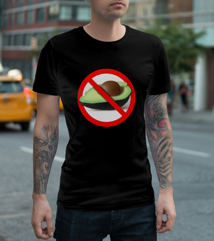 No Avocado Symbol Crossed Out Red Circle T-Shirt