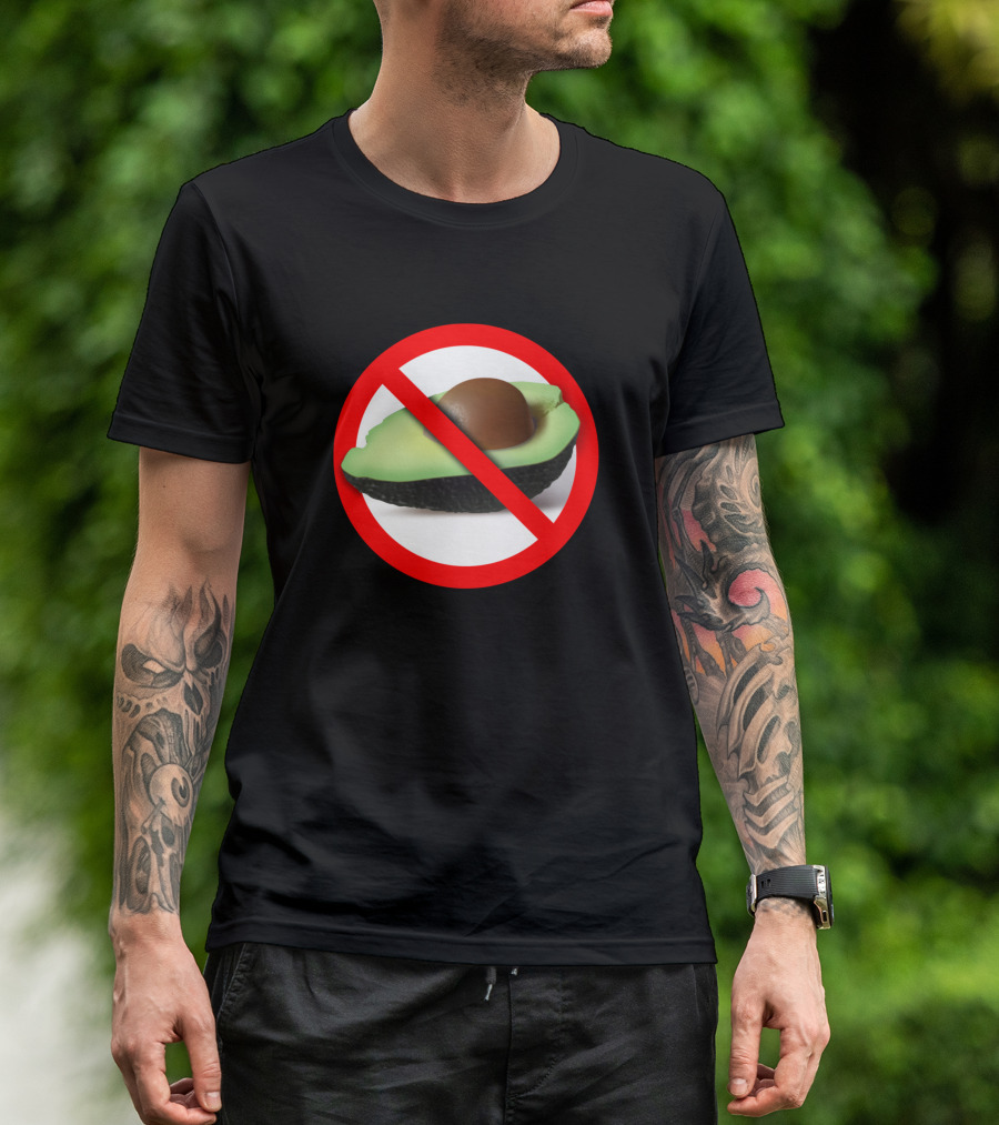 No Avocado Symbol Crossed Out Red Circle T-Shirt