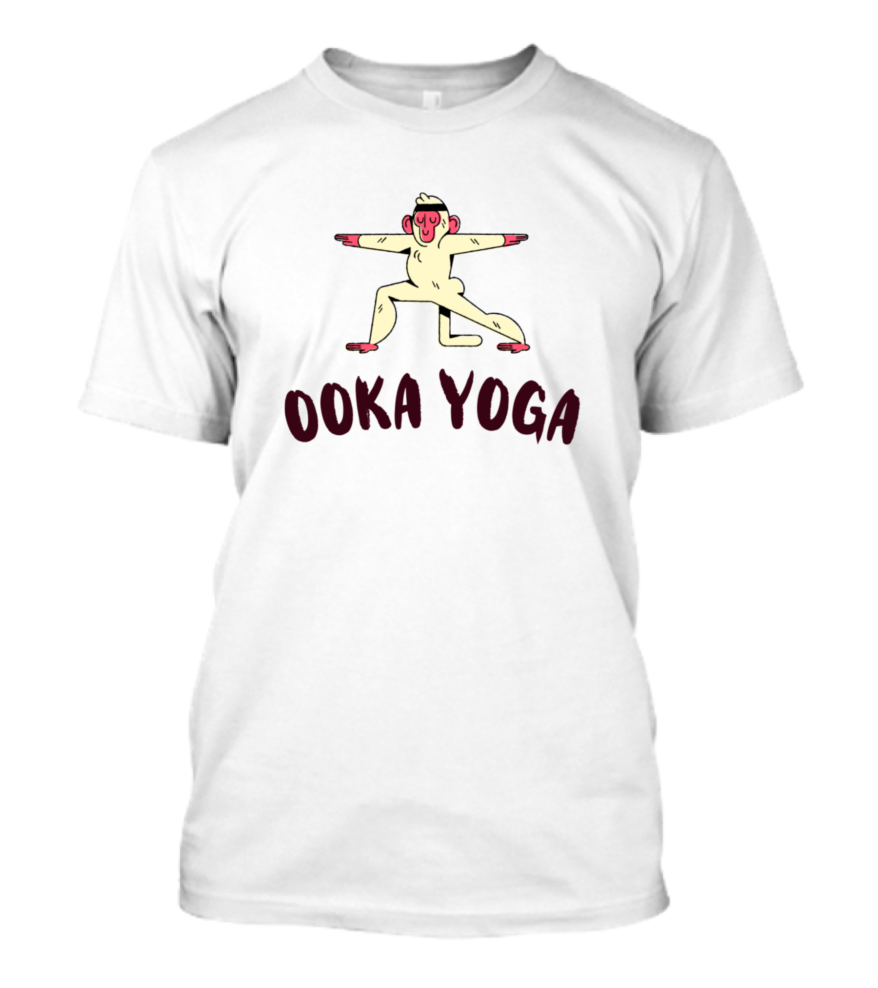Ooka Yoga Cartoon Character In Warrior Pose T-Shirt
