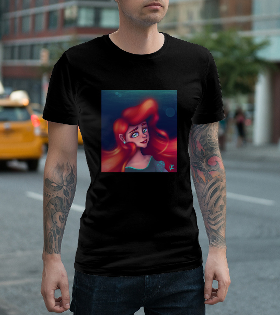 Part Of My World Red Haired Mermaid Underwater Scene T-Shirt