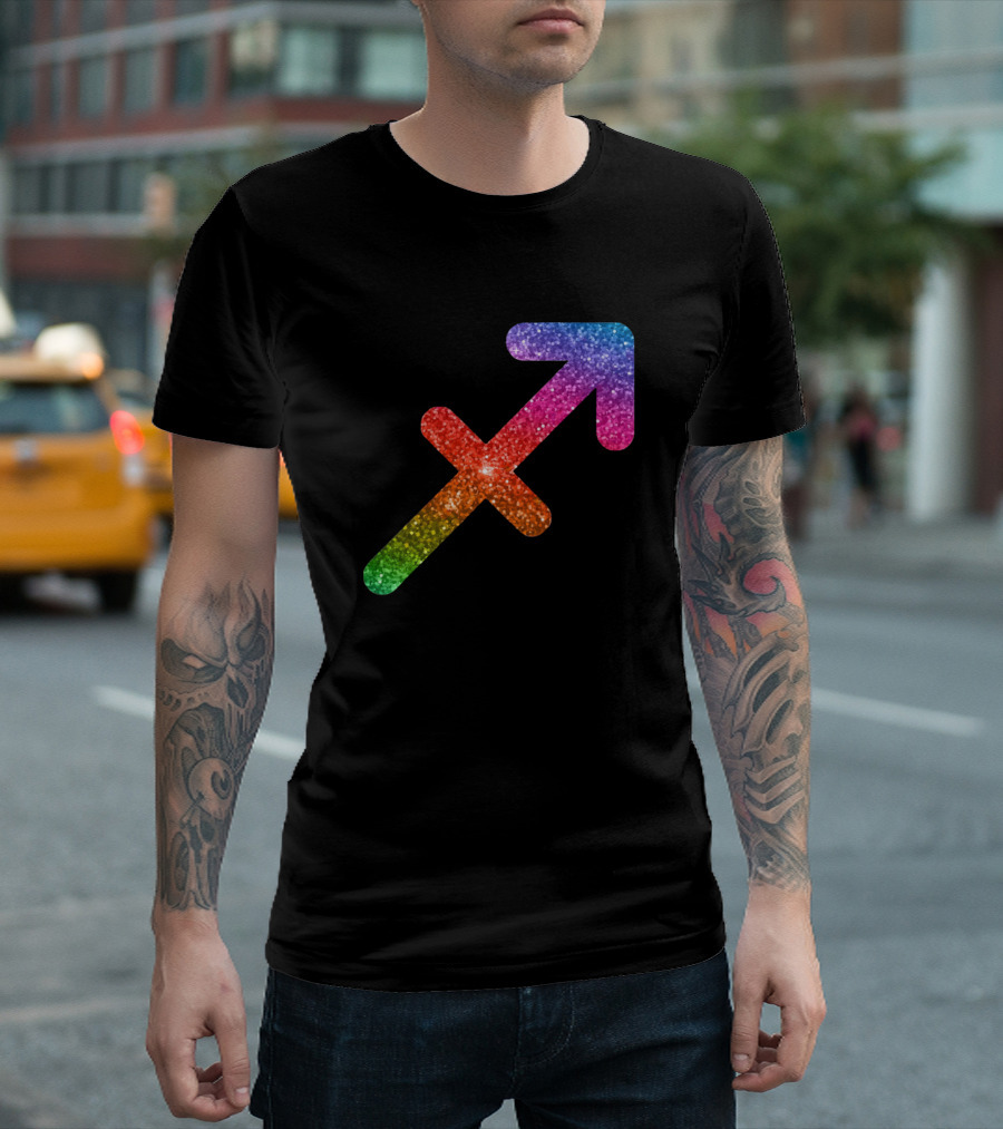 Rainbow Glitter Sagittarius T-Shirt