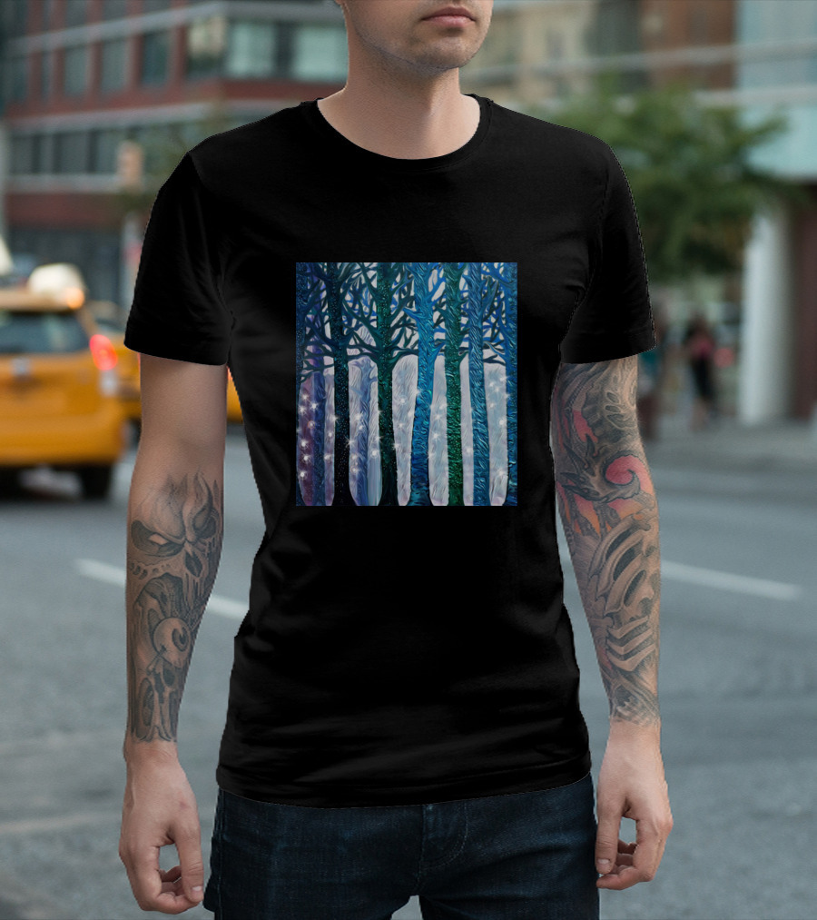 The Forest Of Fireflies Enchanted Woodland Twilight T-Shirt