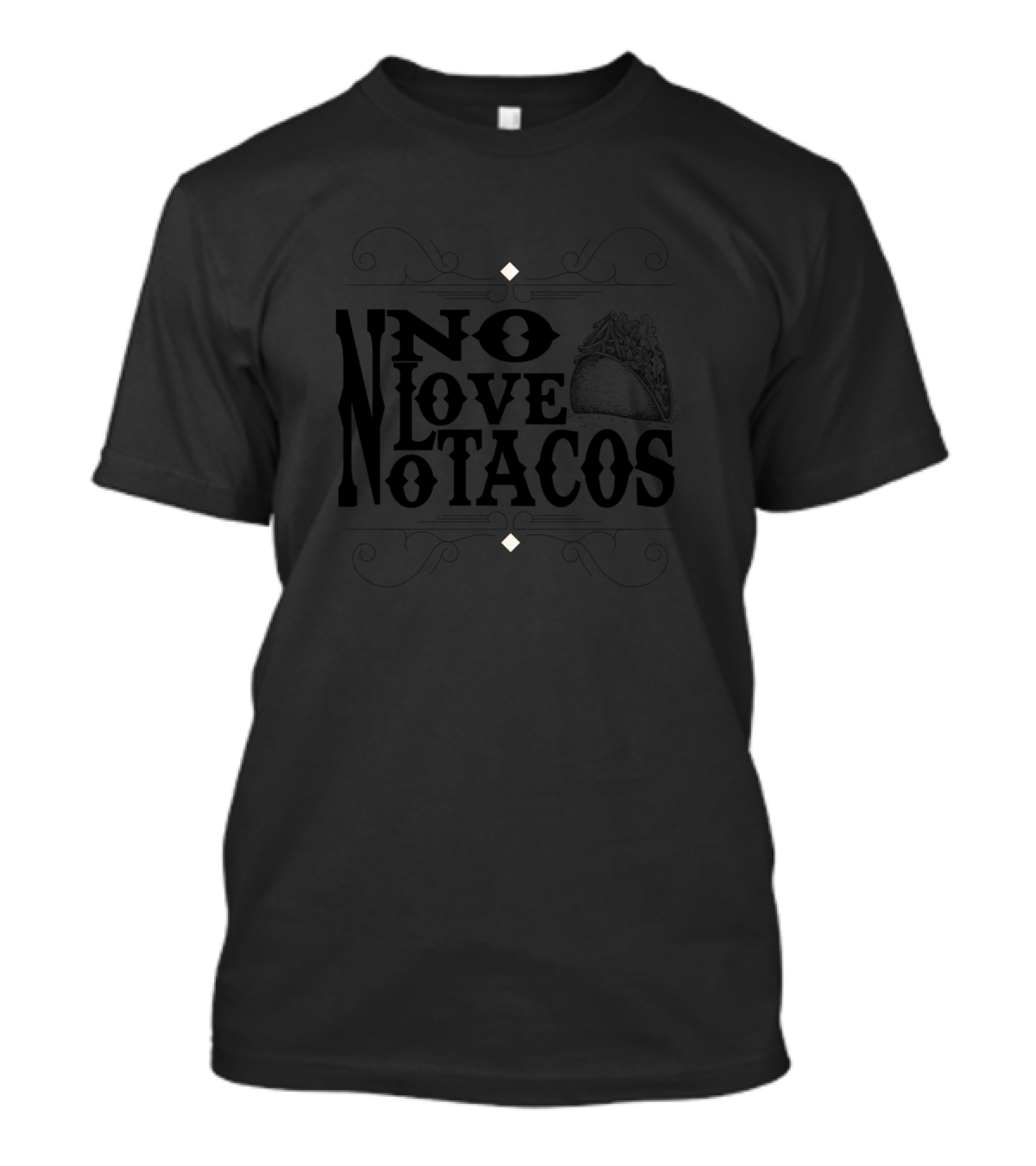 Vintage No Love No Tacos Food Lover Retro T-Shirt