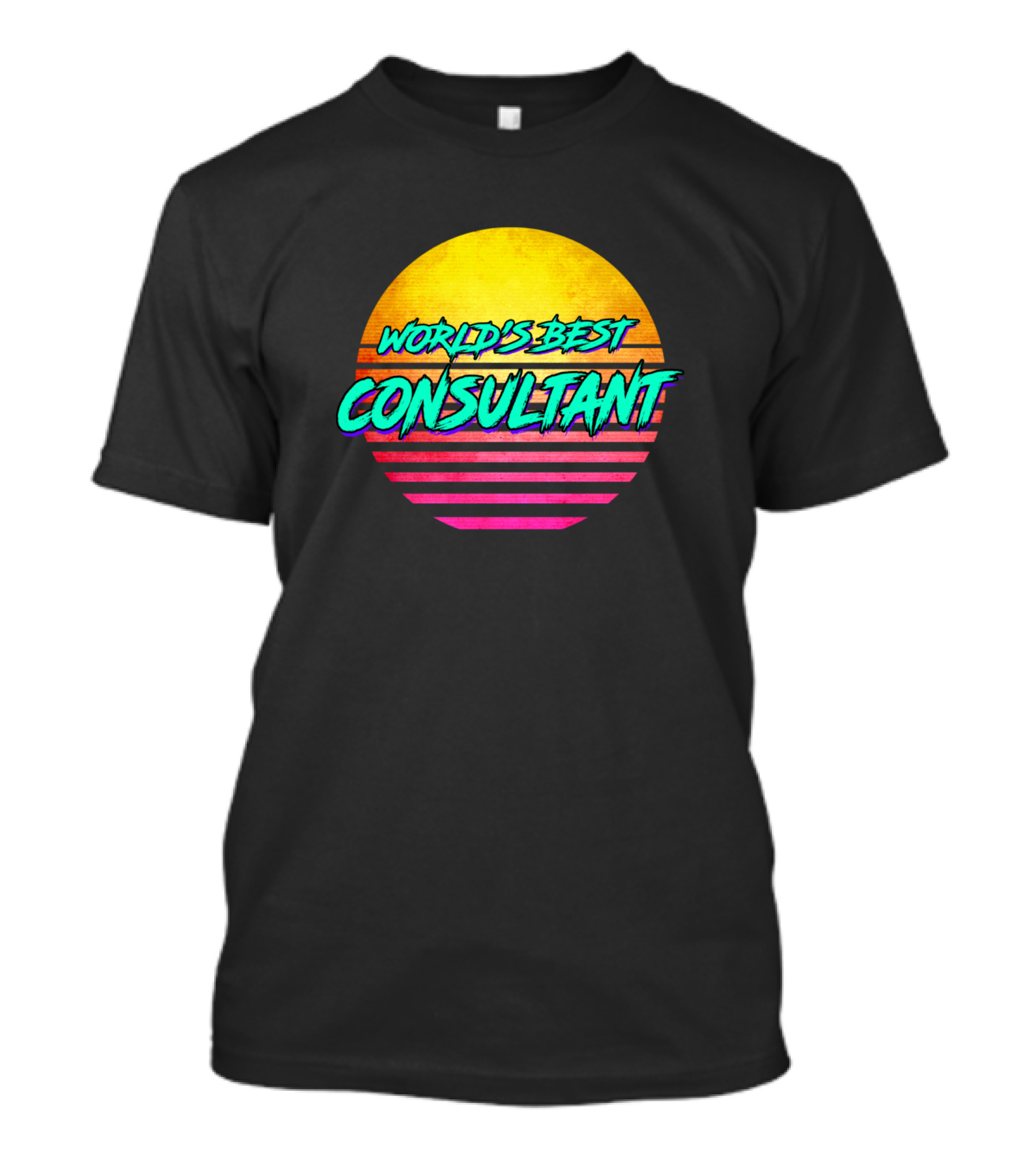 World's Best Consultant Retro Sunset T-Shirt