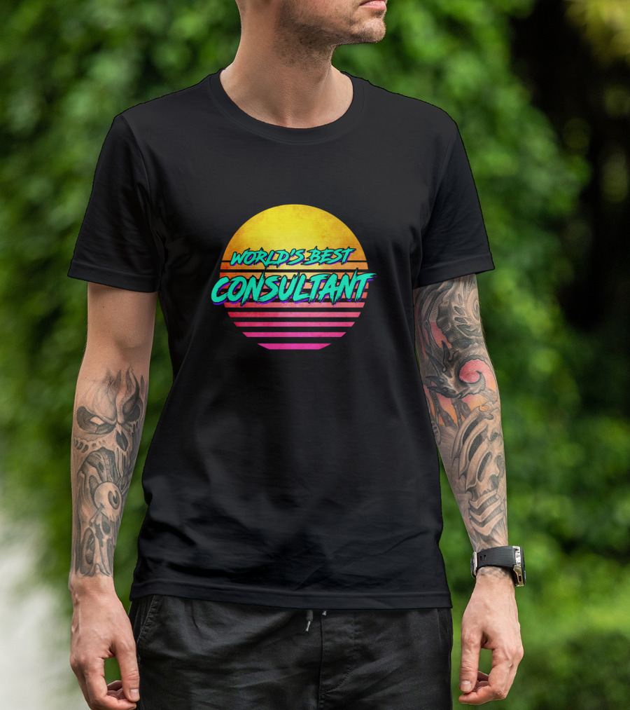 World's Best Consultant Retro Sunset T-Shirt