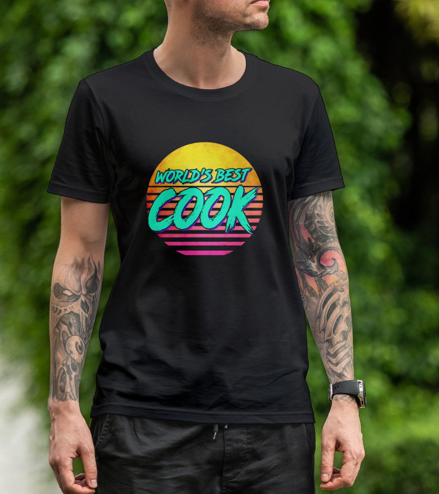 World's Best Cook Retro Sunset T-Shirt