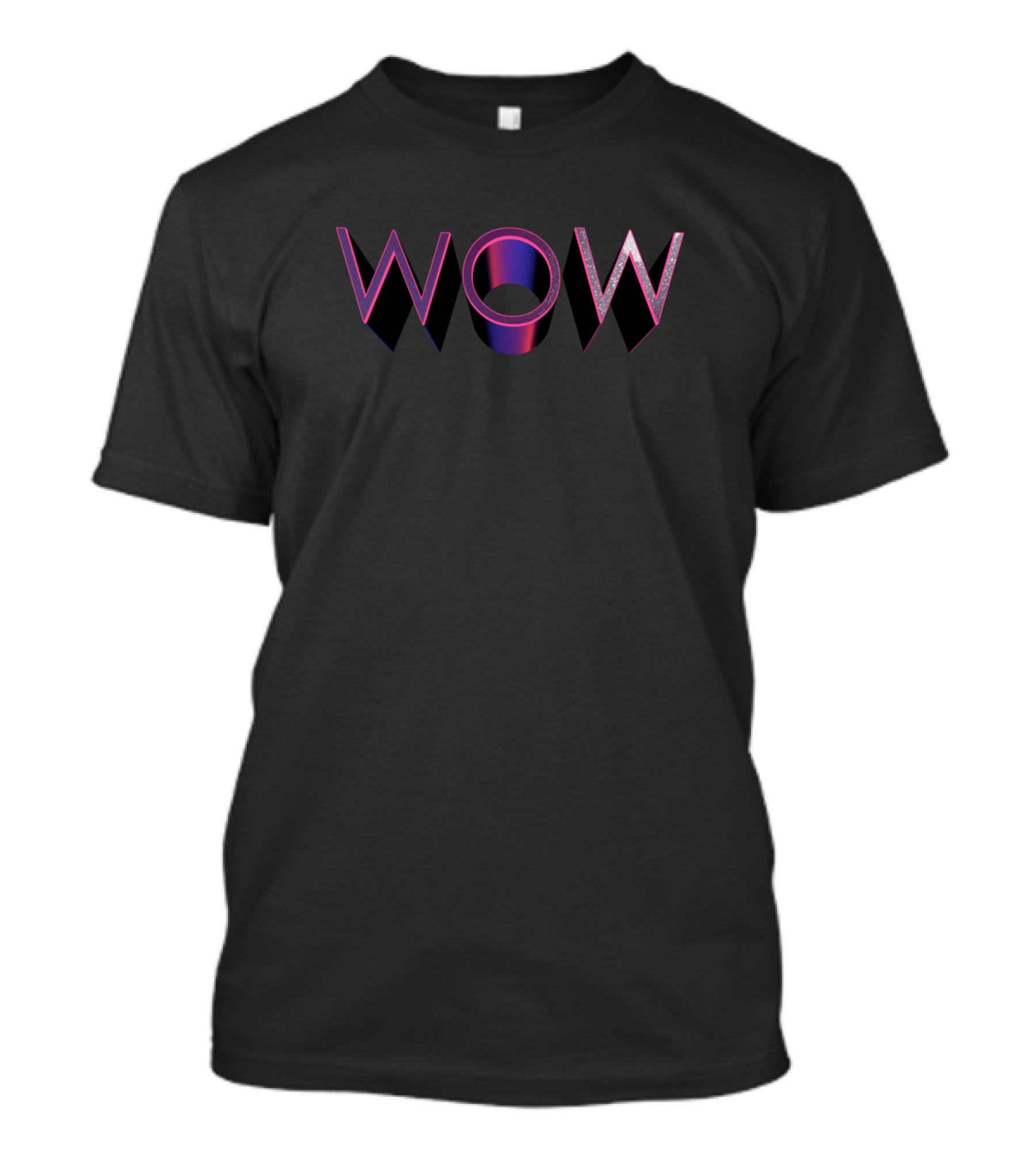 Wow 3D Neon Text T-Shirt