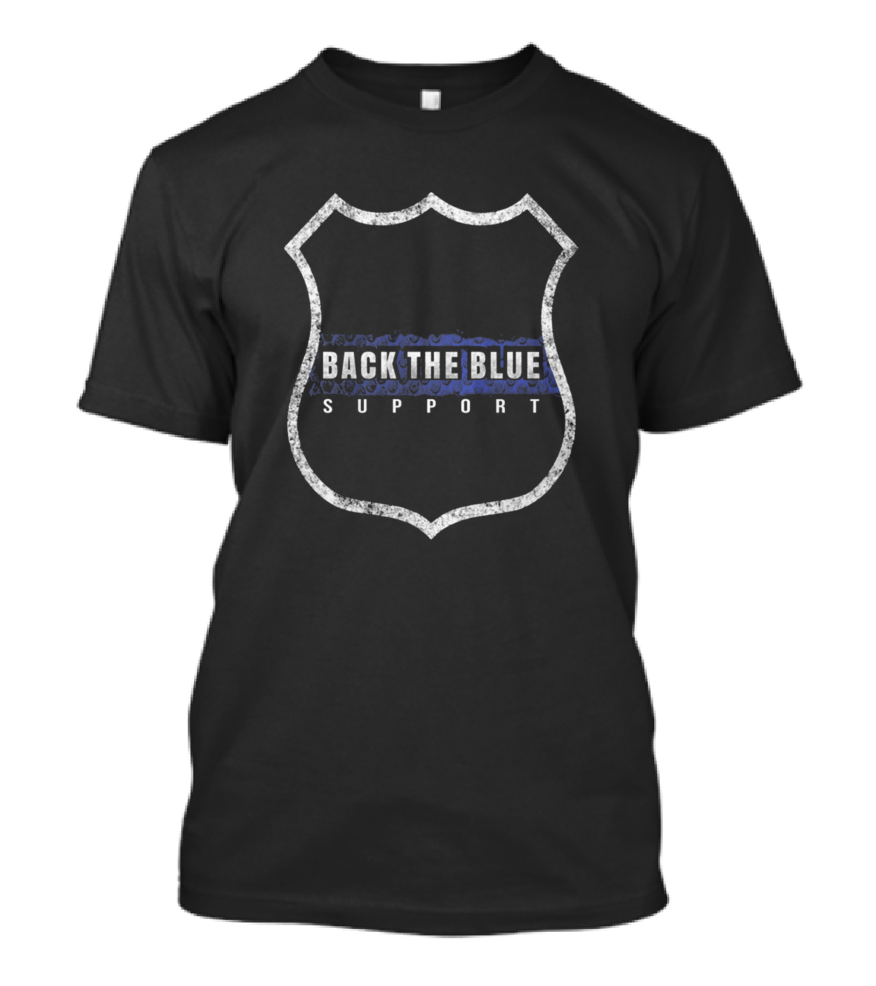 Back The Blue Support Police Shield Emblem T-Shirt