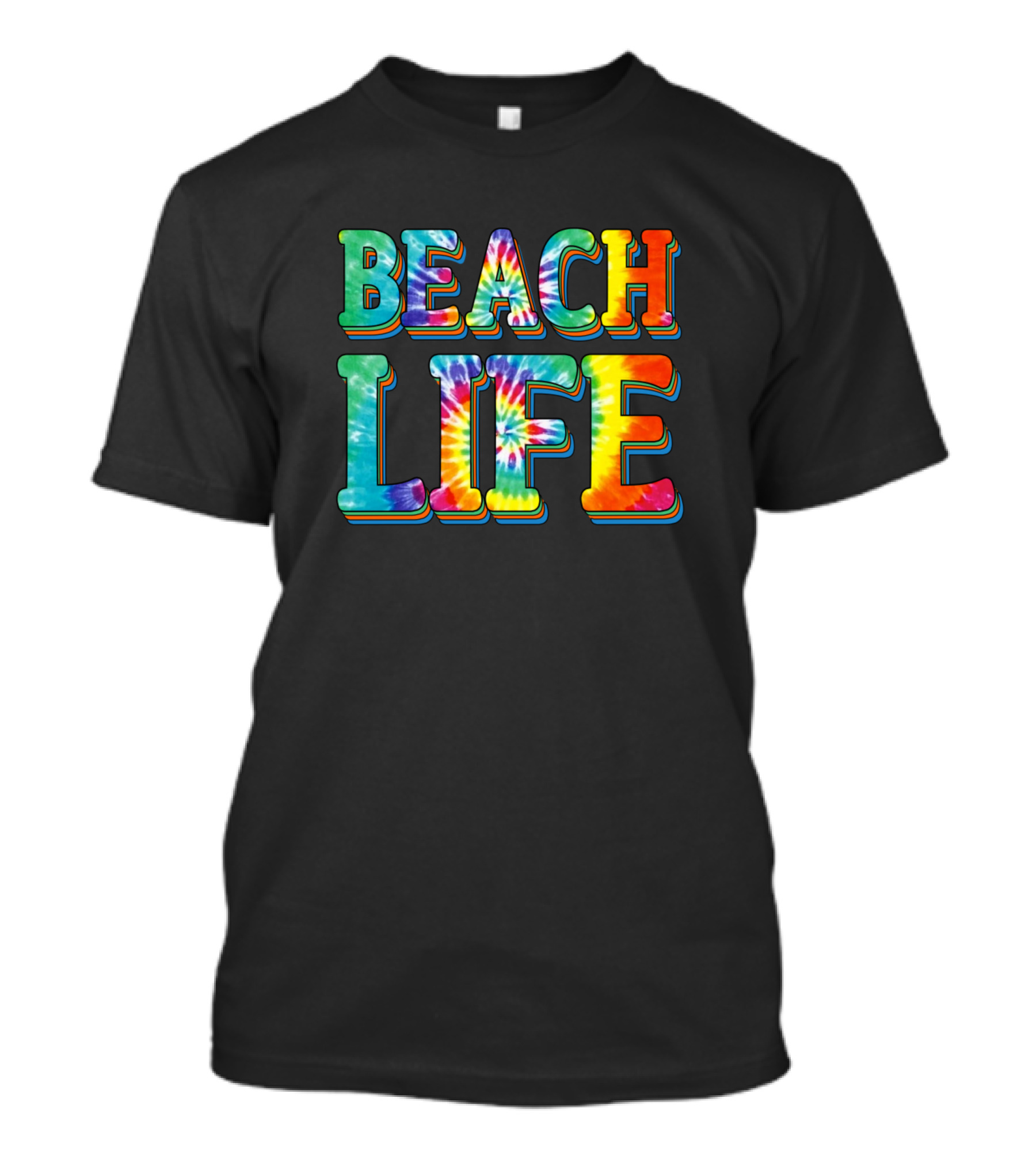 Beach Life Tie-Dye Style Vibrant Colors Retro Psychedelic T-Shirt