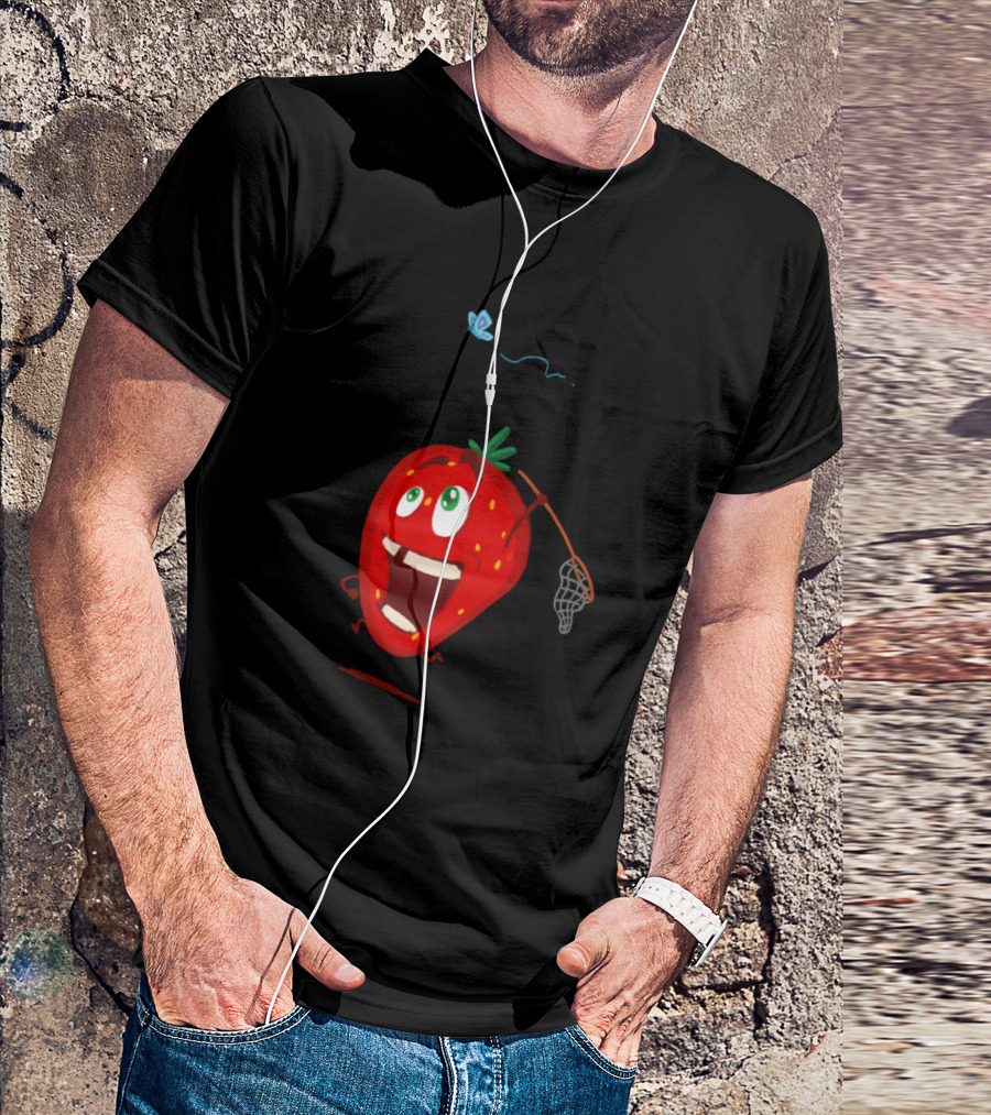 Chasing Strawberry With A Butterfly Net T-Shirt