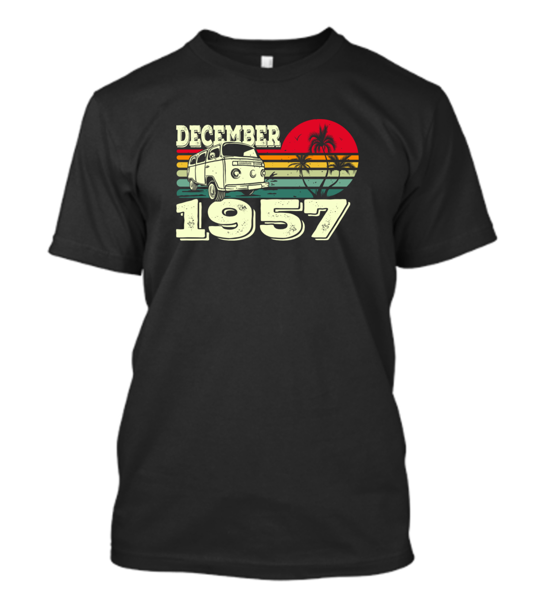December 1957 Vintage Caravan Sunset Retro Palm T-Shirt