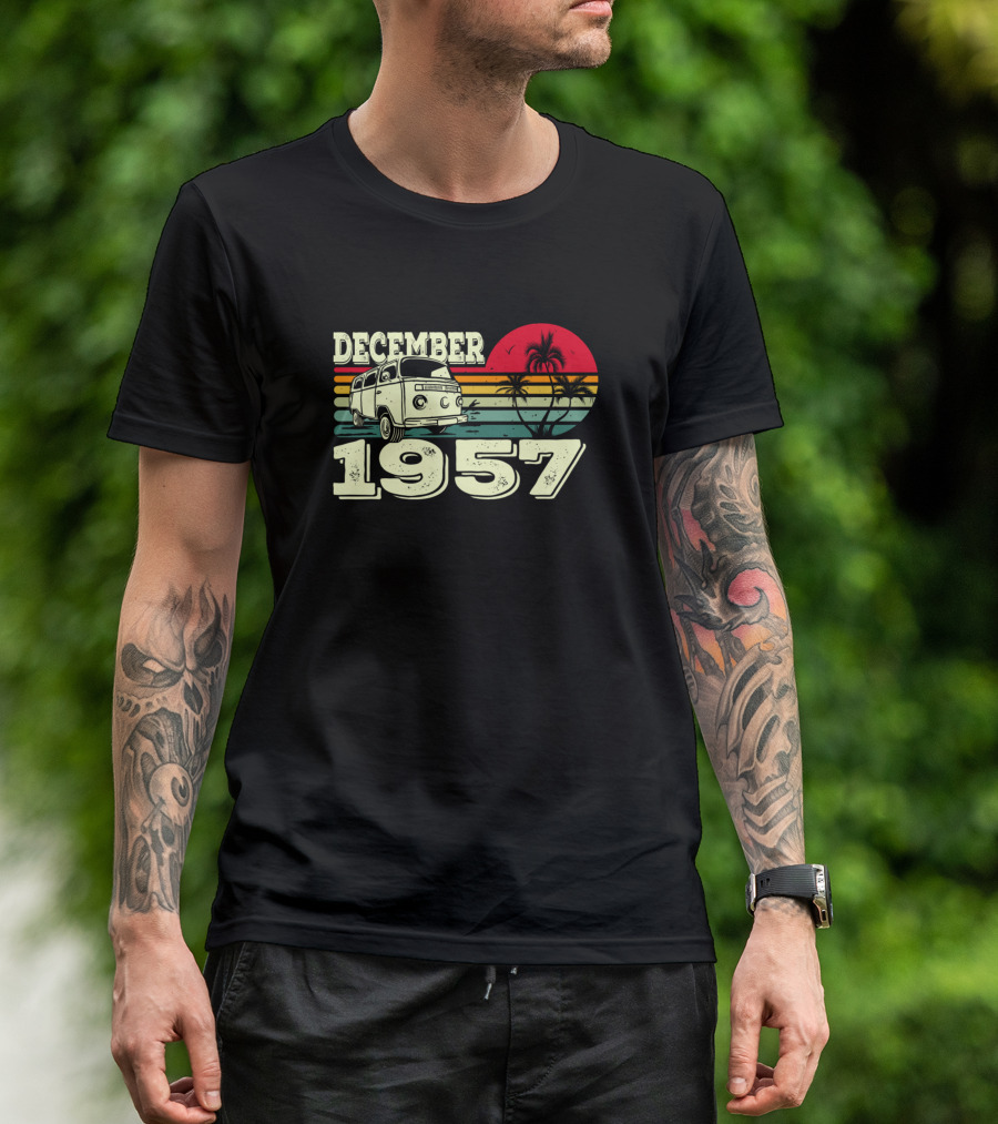 December 1957 Vintage Caravan Sunset Retro Palm T-Shirt