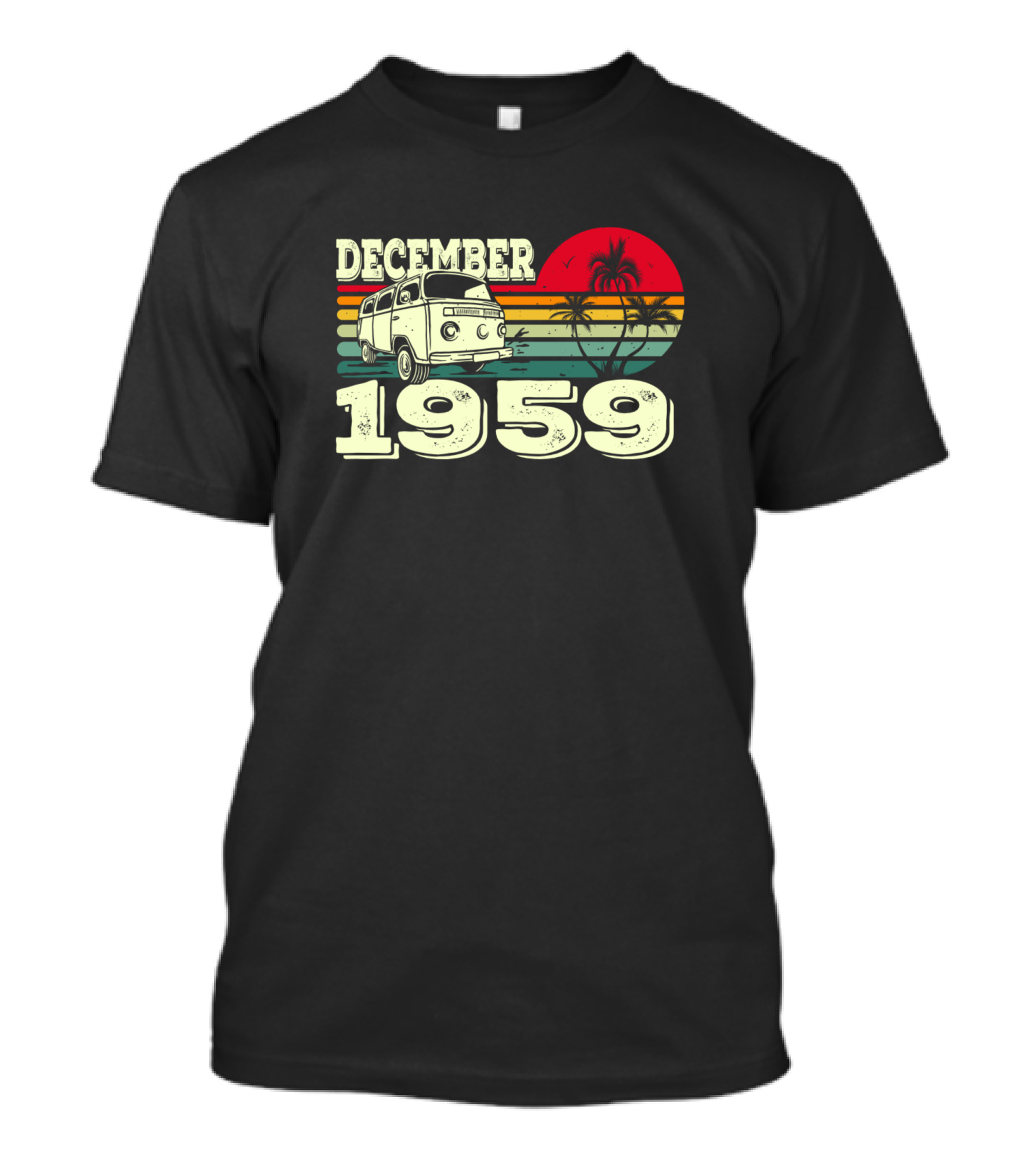 December 1959 Vintage Caravan Sunset Palm Trees 59S T-Shirt