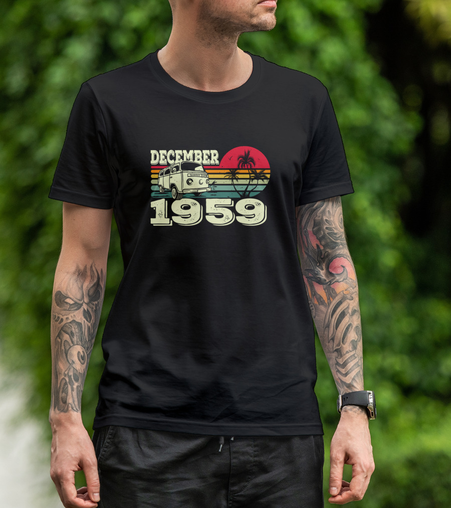 December 1959 Vintage Caravan Sunset Palm Trees 59S T-Shirt
