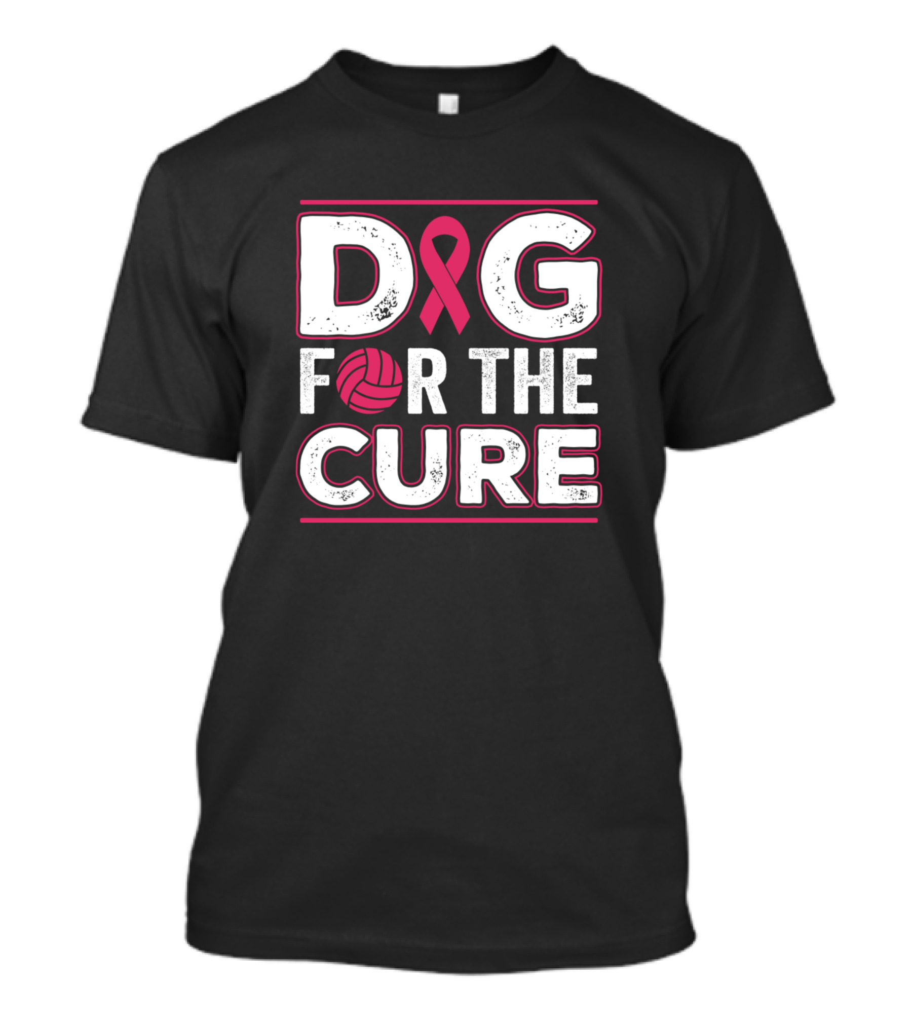 Dig For The Cure Breast Cancer Awareness Volleyball Pink T-Shirt