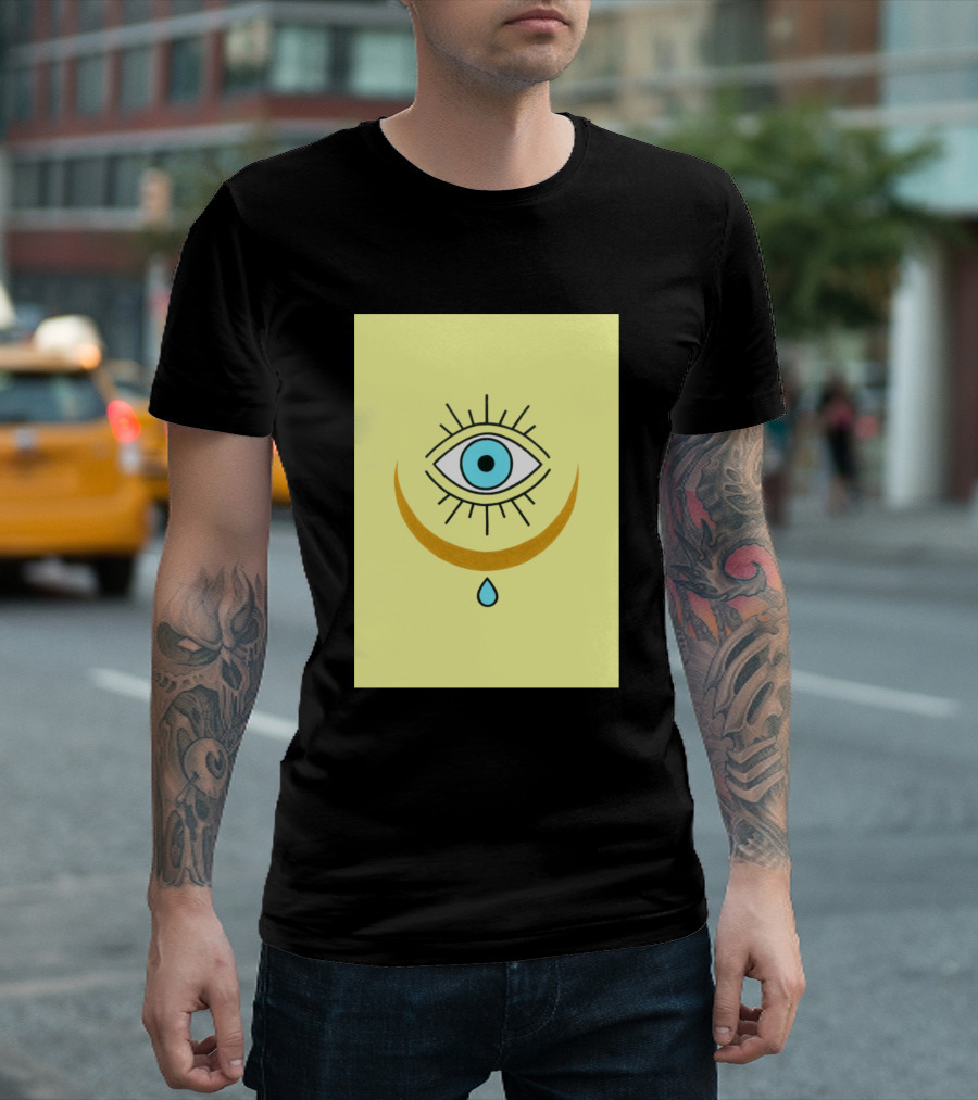 Eye Moon Tear Spiritual Icon Symbol Blue Teardrop T-Shirt