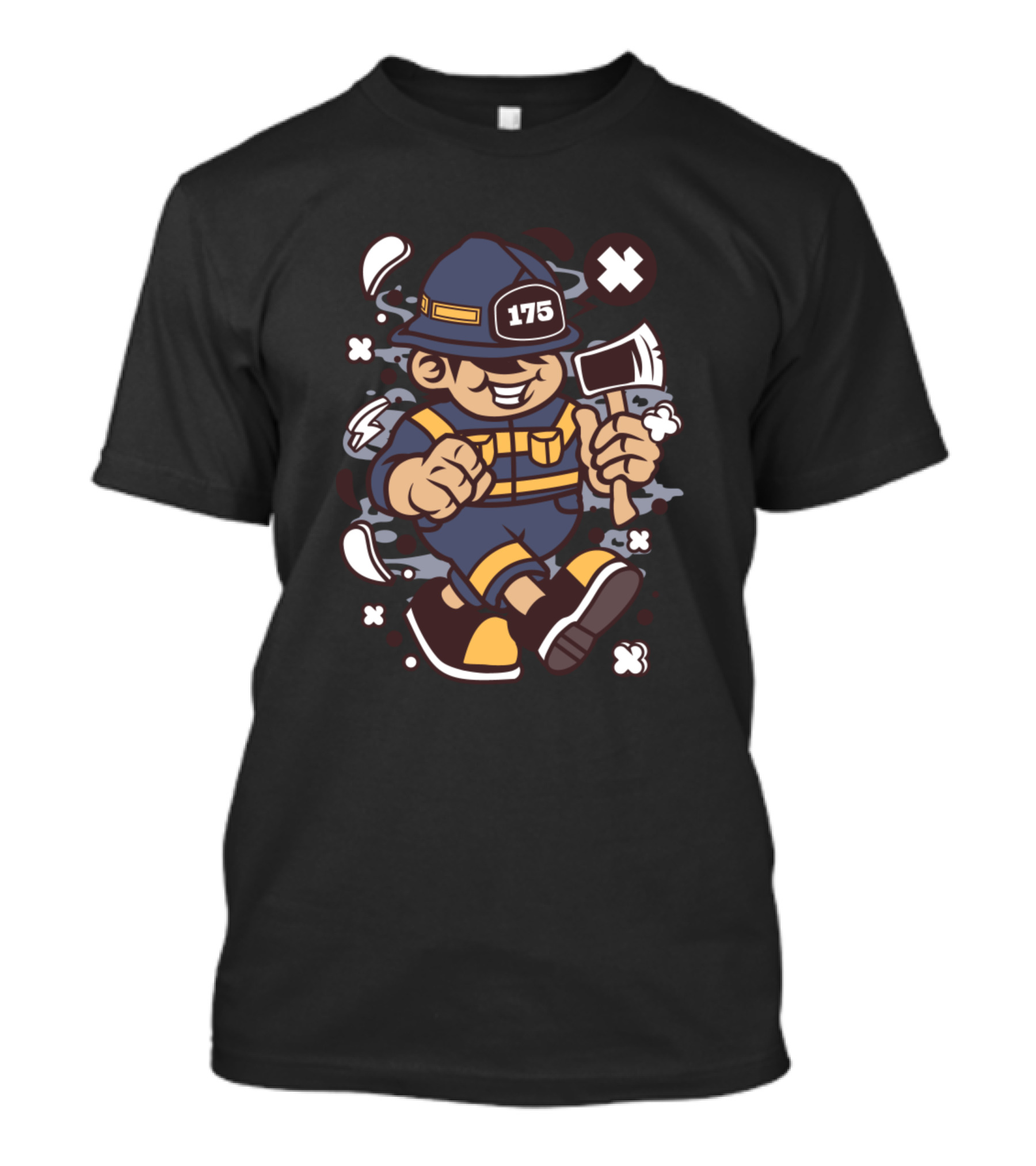 Firefighter Fat Kid Axe 175 Animated Characters Comics T-Shirt