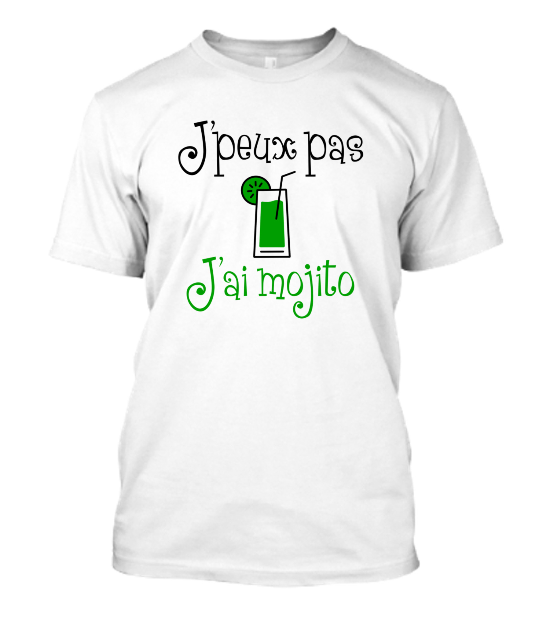 Jpeux Pas J'ai Mojito Lime Drink Straw T-Shirt