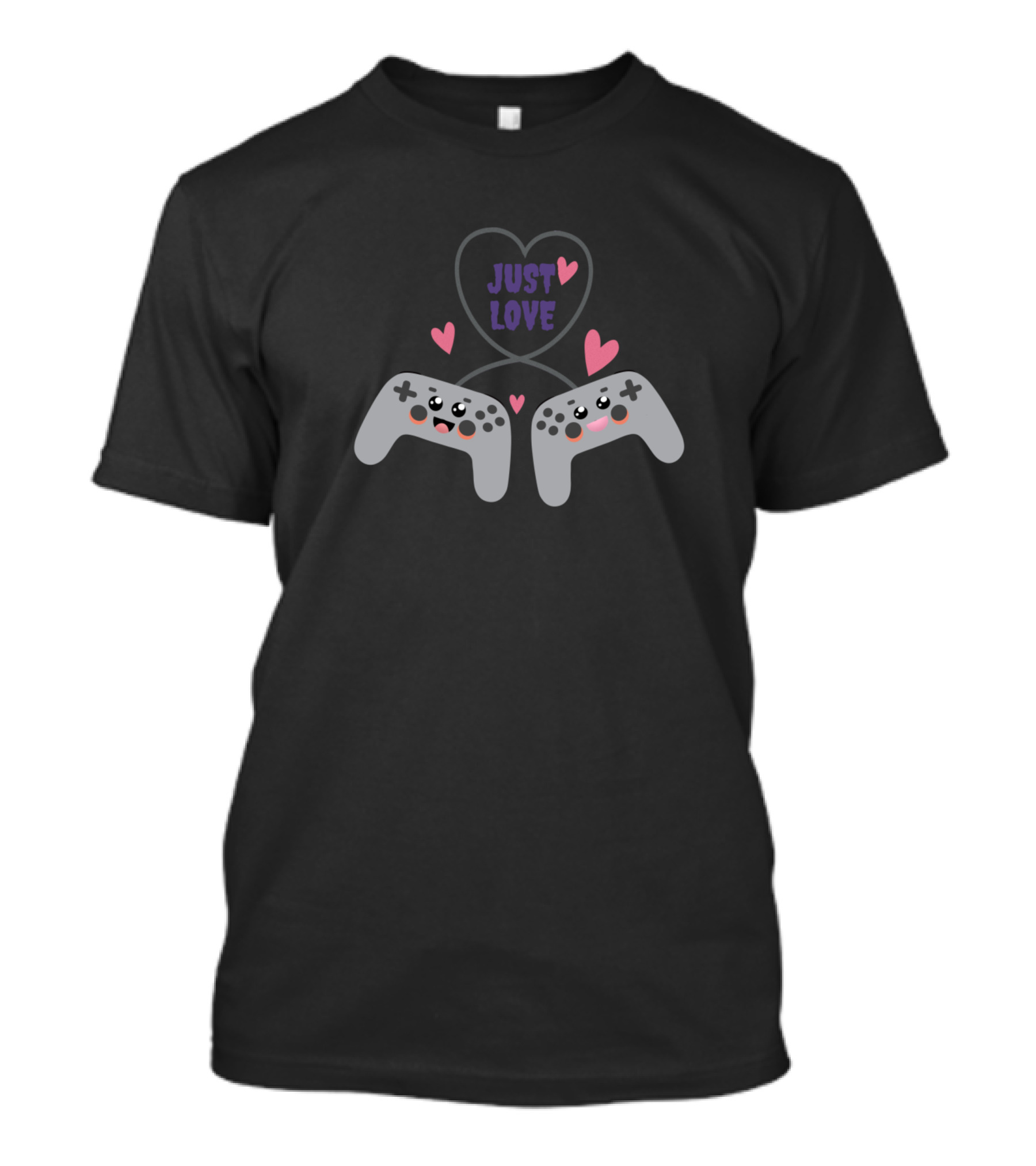 Just Love Game Controllers With Heart And Smiling Faces T-Shirt