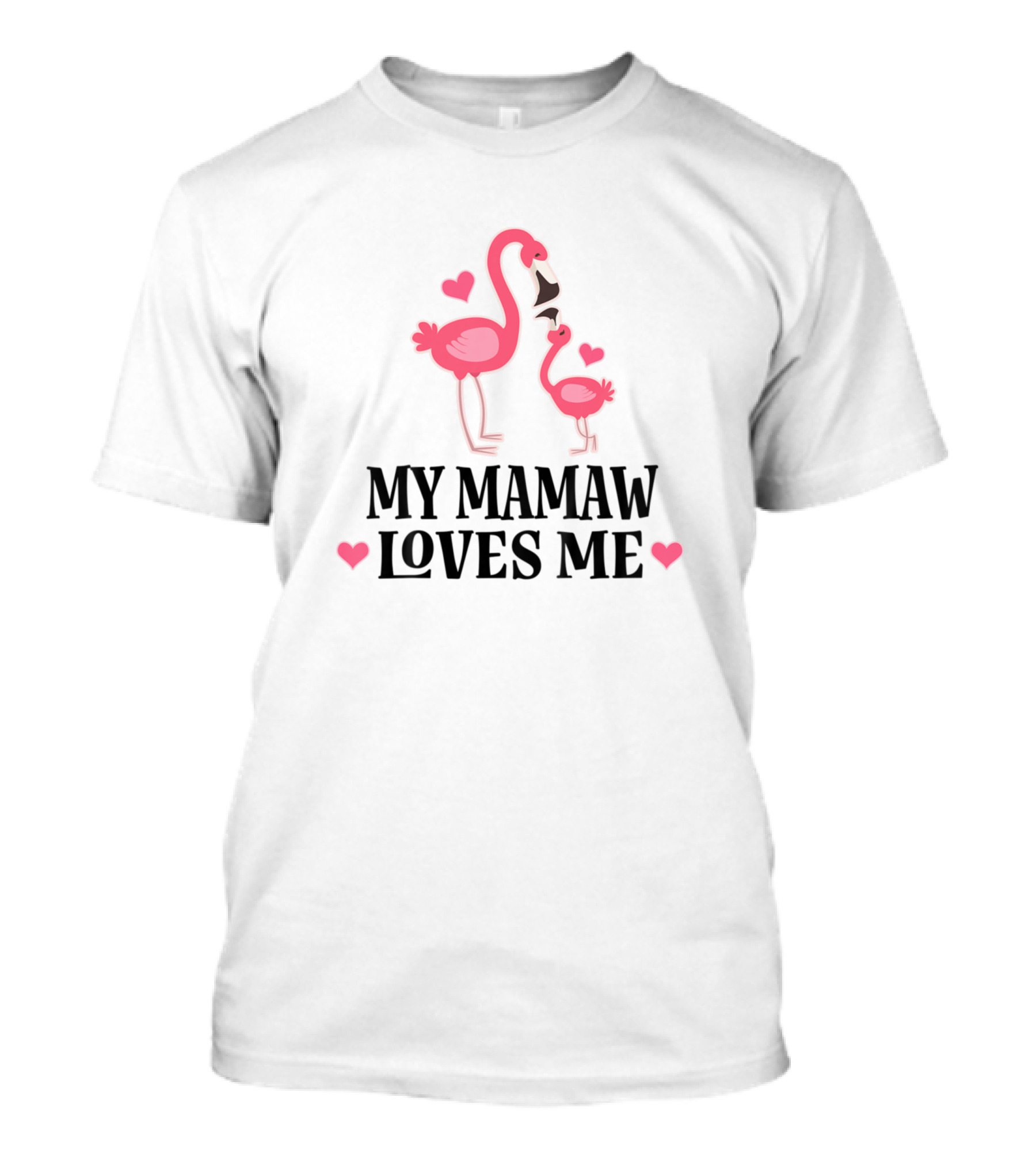 Kids My Mamaw Loves Me Cute Flamingo Hearts T-Shirt