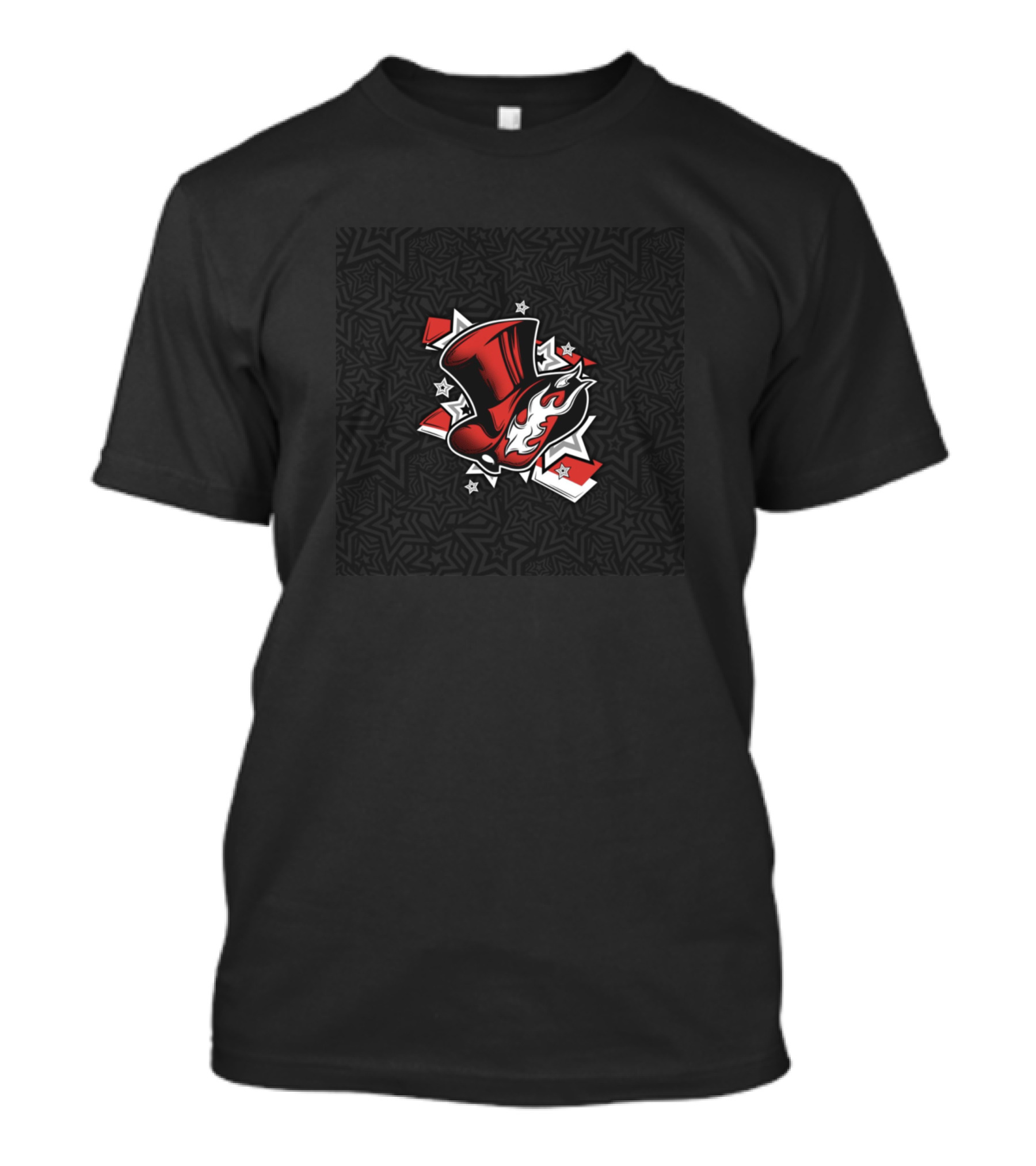 Persona 5 Phantom Thieves Top Hat Red Flames Star T-Shirt