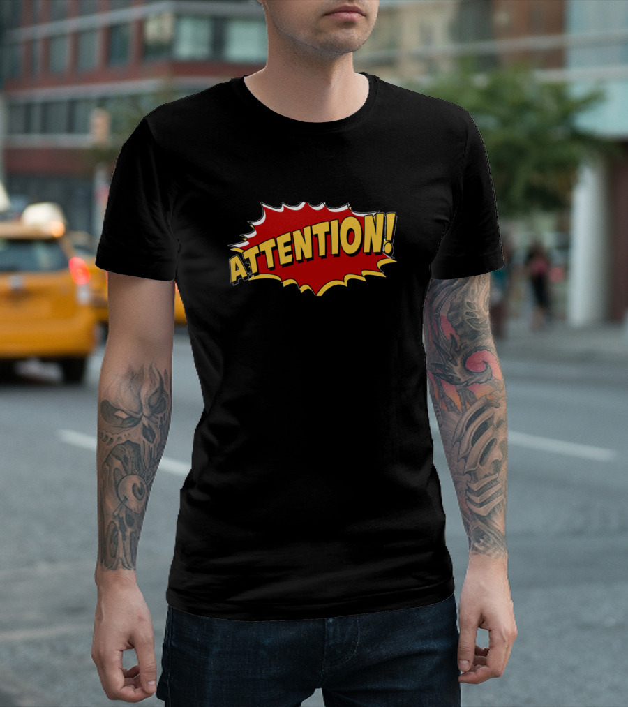 ATTENTION Comic Style Burst T-Shirt